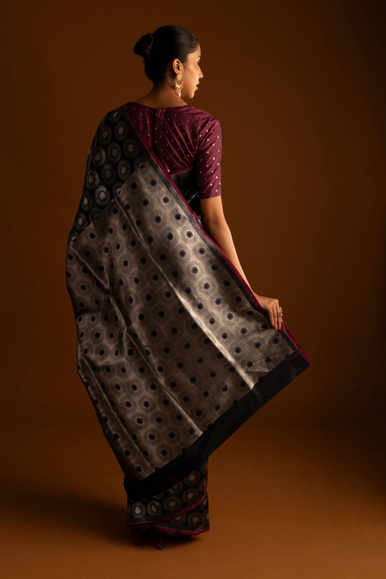 A New Day-Black Banarasi Silk Saree - Image 7