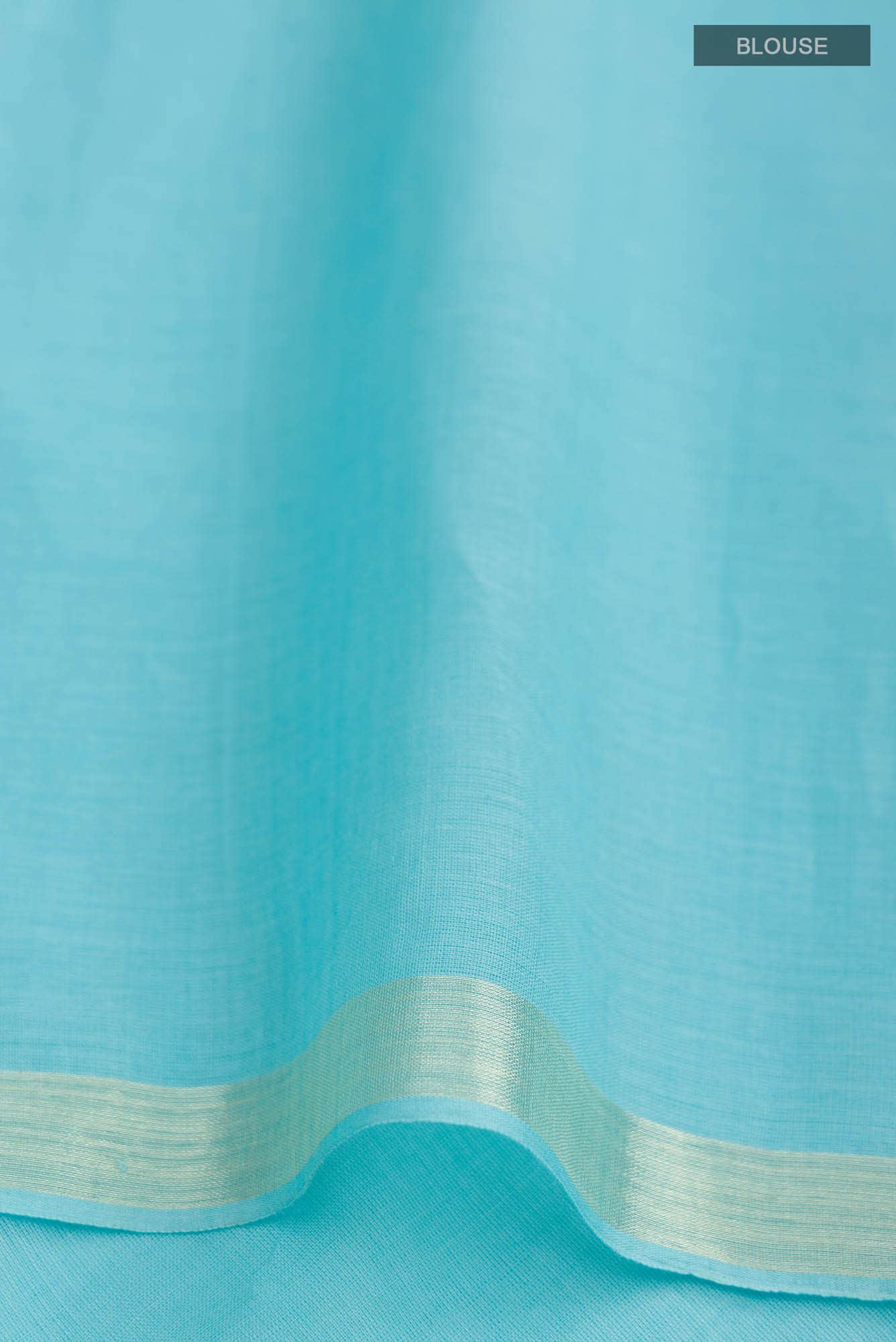 Aaheli-Light Blue Bengal Cotton Saree - Image 6