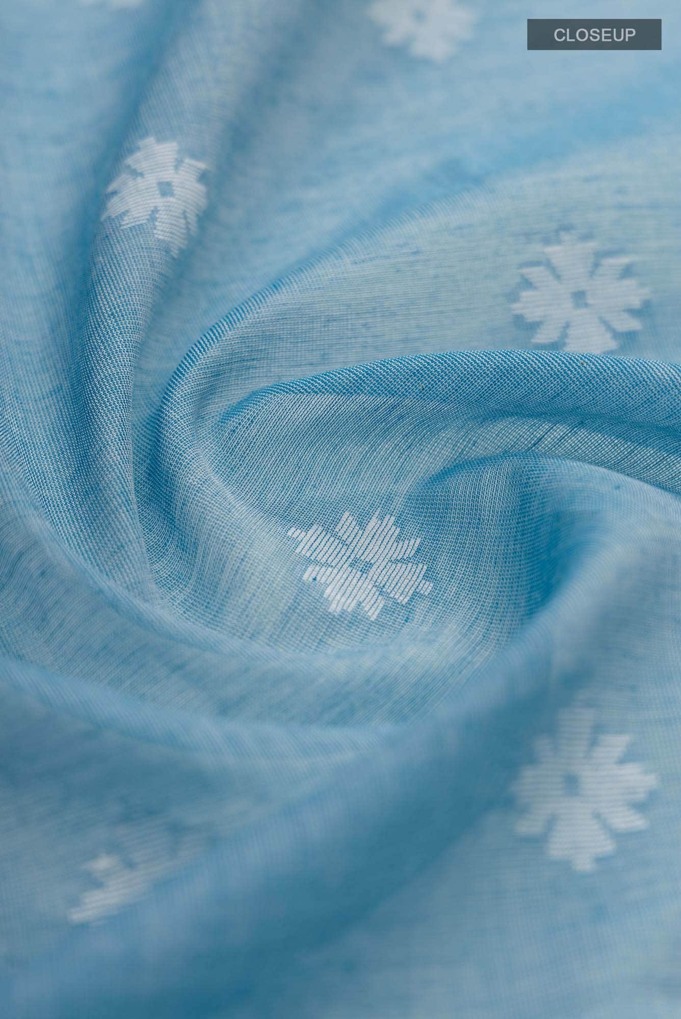 Aarna-Blue Bengal Cotton Saree - Image 3