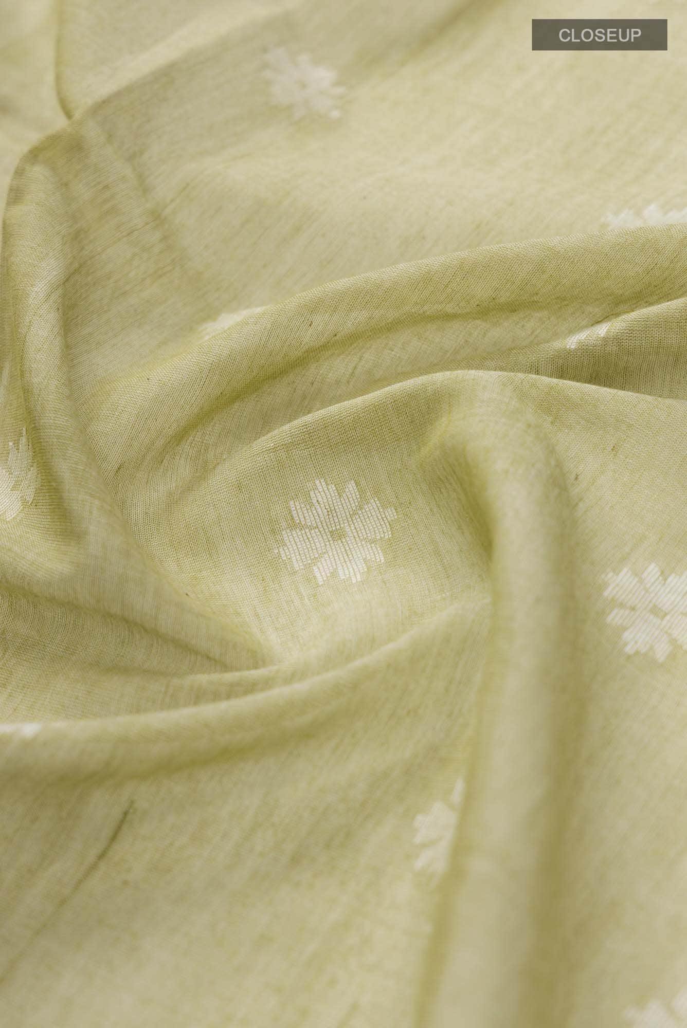 Aarna-Olive Green Bengal Cotton Saree - Image 3