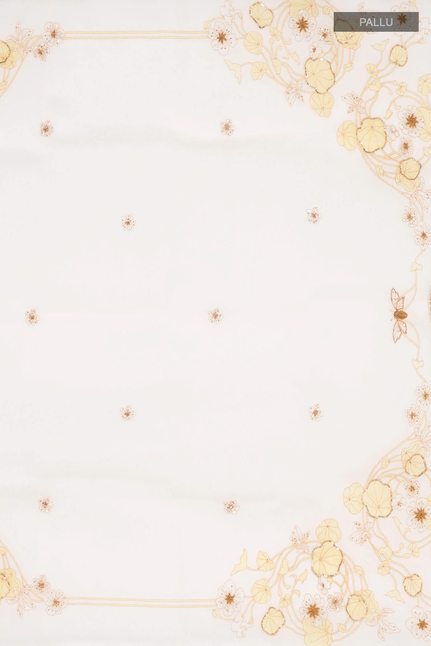 Aboli-Cream Organza Silk Saree - Image 4