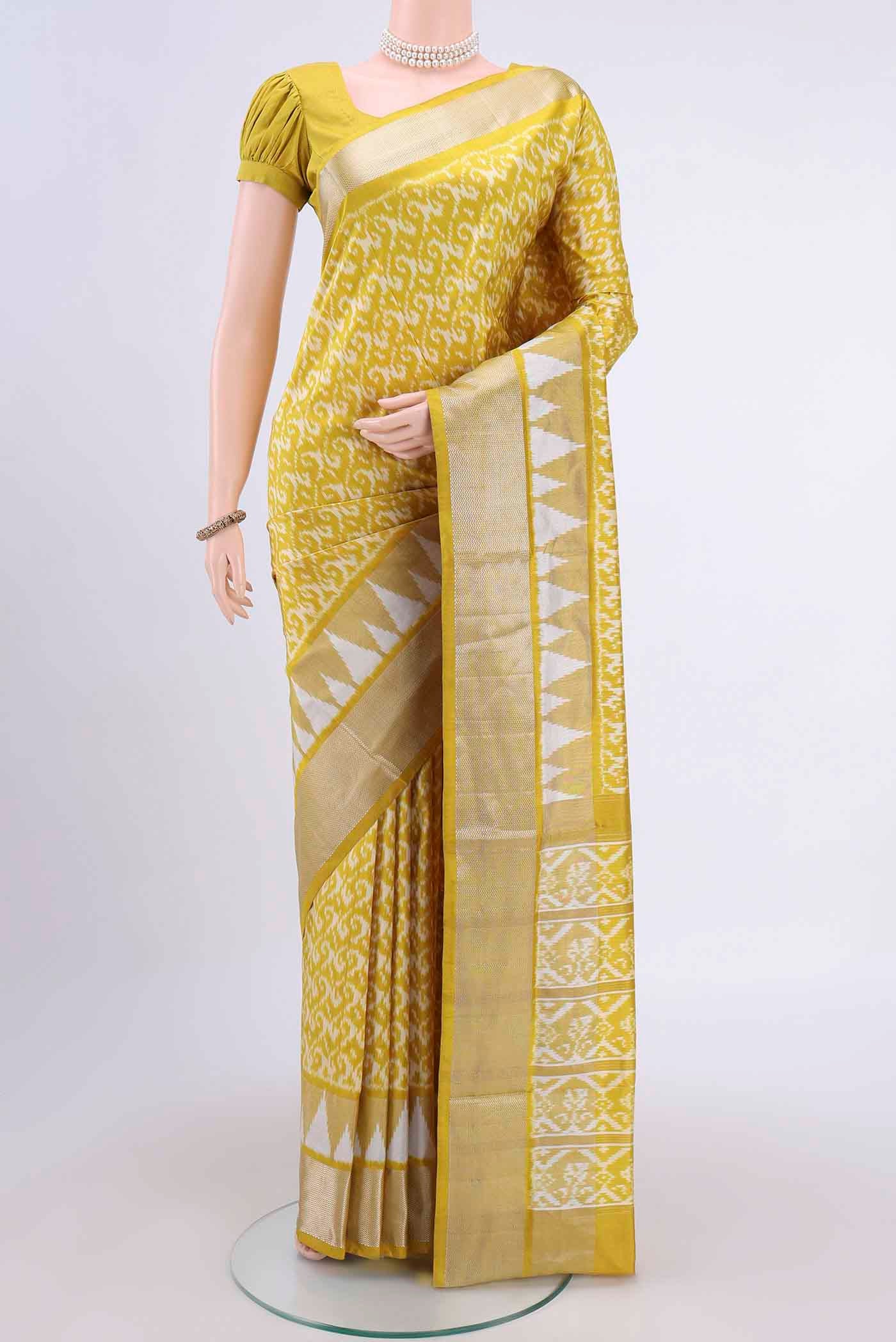 Yellow Pochampally Silk Saree