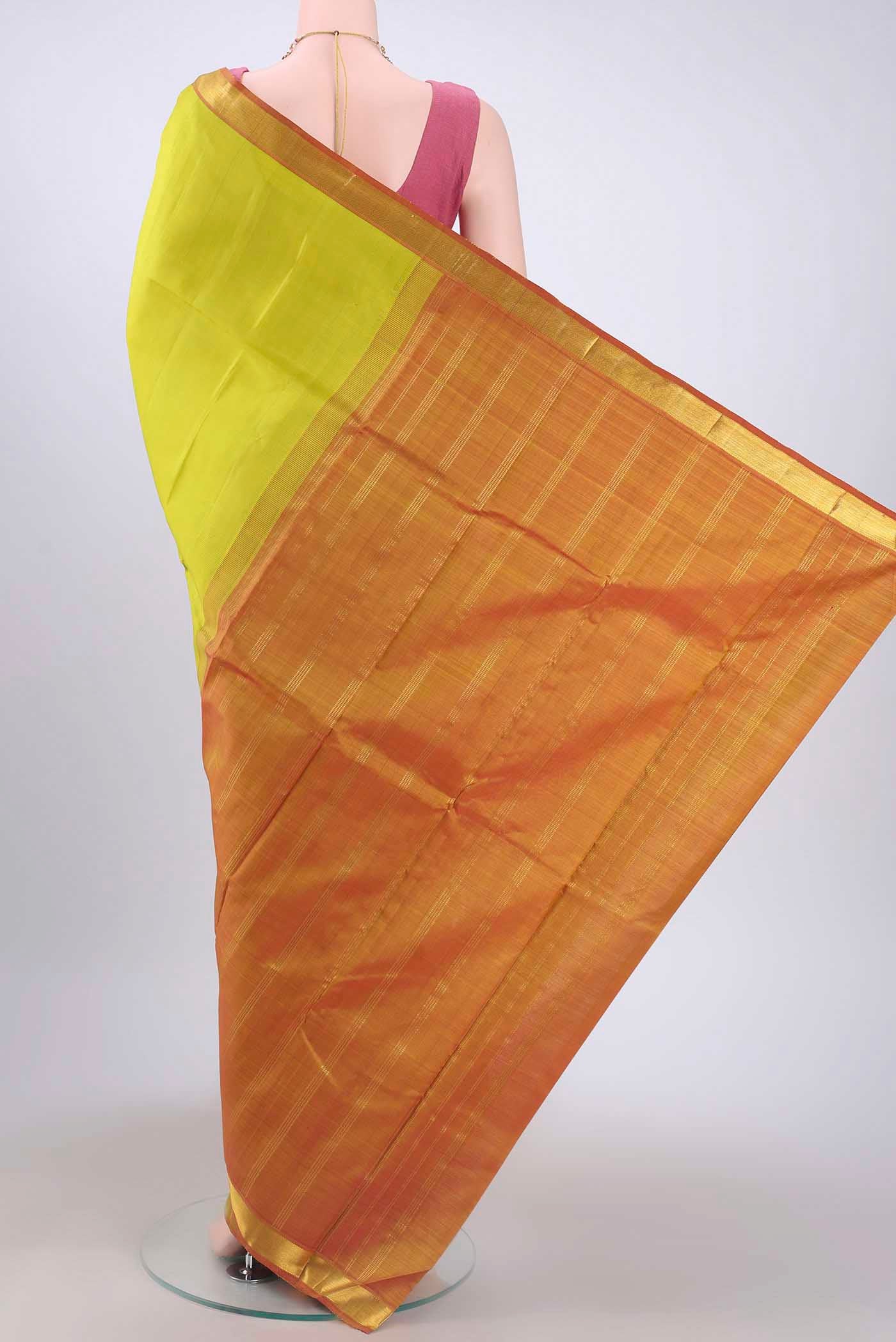 Acid Green Kanjivaram Saree - Image 3
