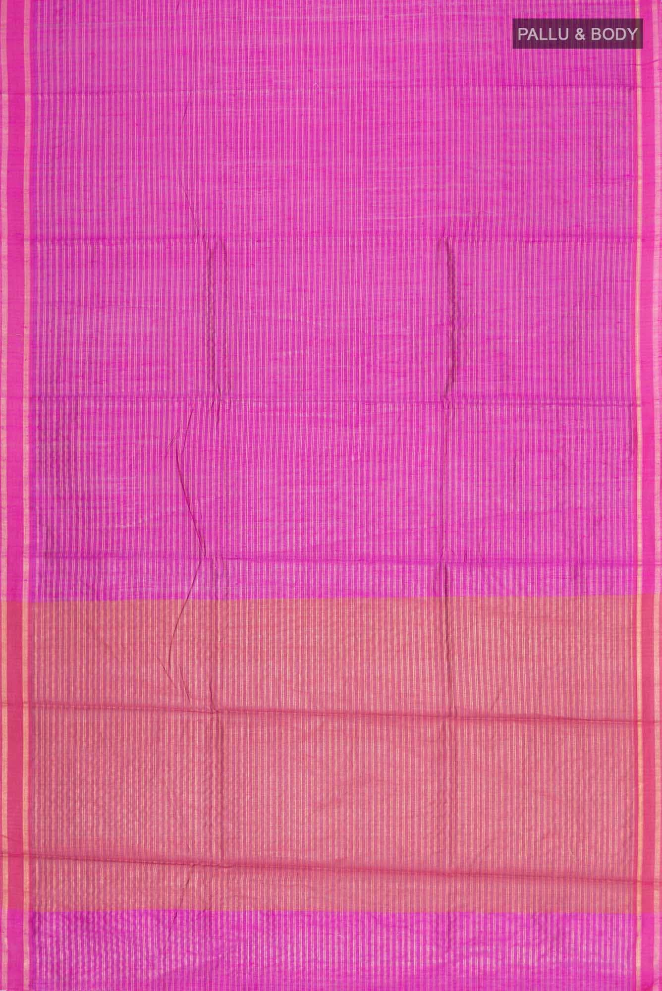Akira-Dark Pink Bhagalpuri Tussar Silk Saree - Image 4