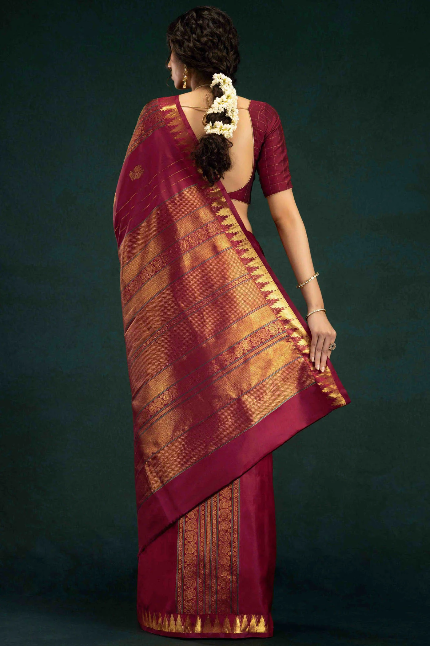 Amaaya-Red Kanchipuram Silk Saree - Image 8