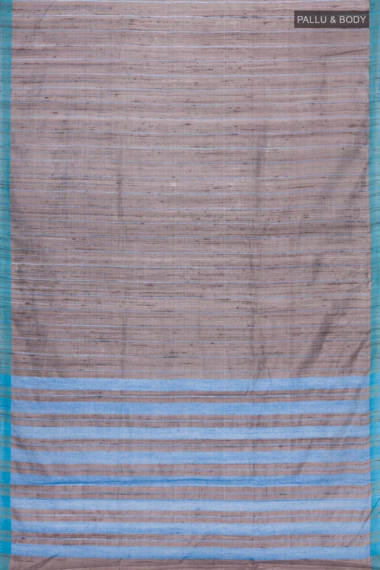 Amisha-Grey Bhagalpuri Tussar Silk Saree - Image 4
