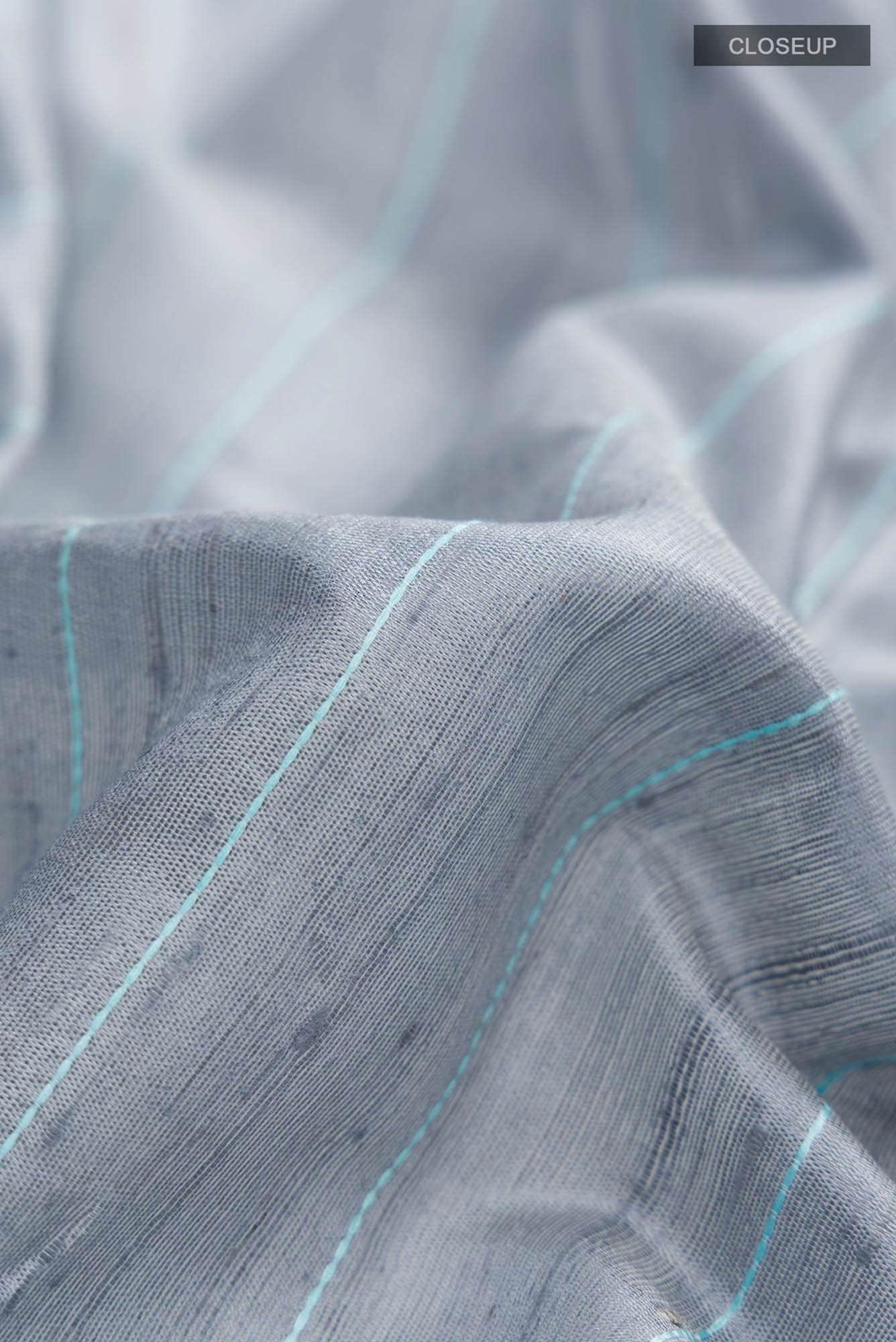 Amisha-Grey Bhagalpuri Tussar Silk Saree - Image 3