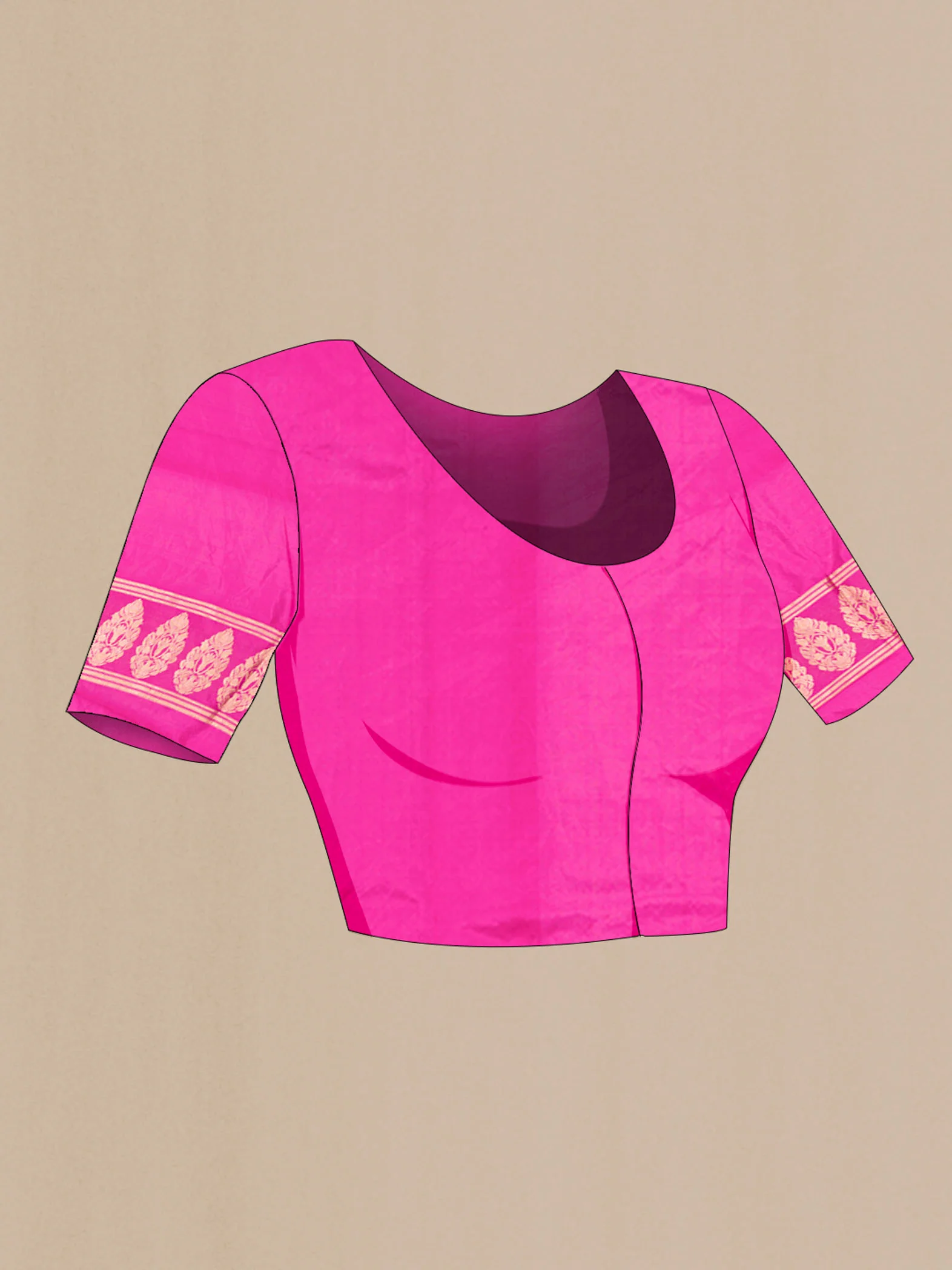 Anaar-Pink Banarasi Katan Silk Saree - Image 7