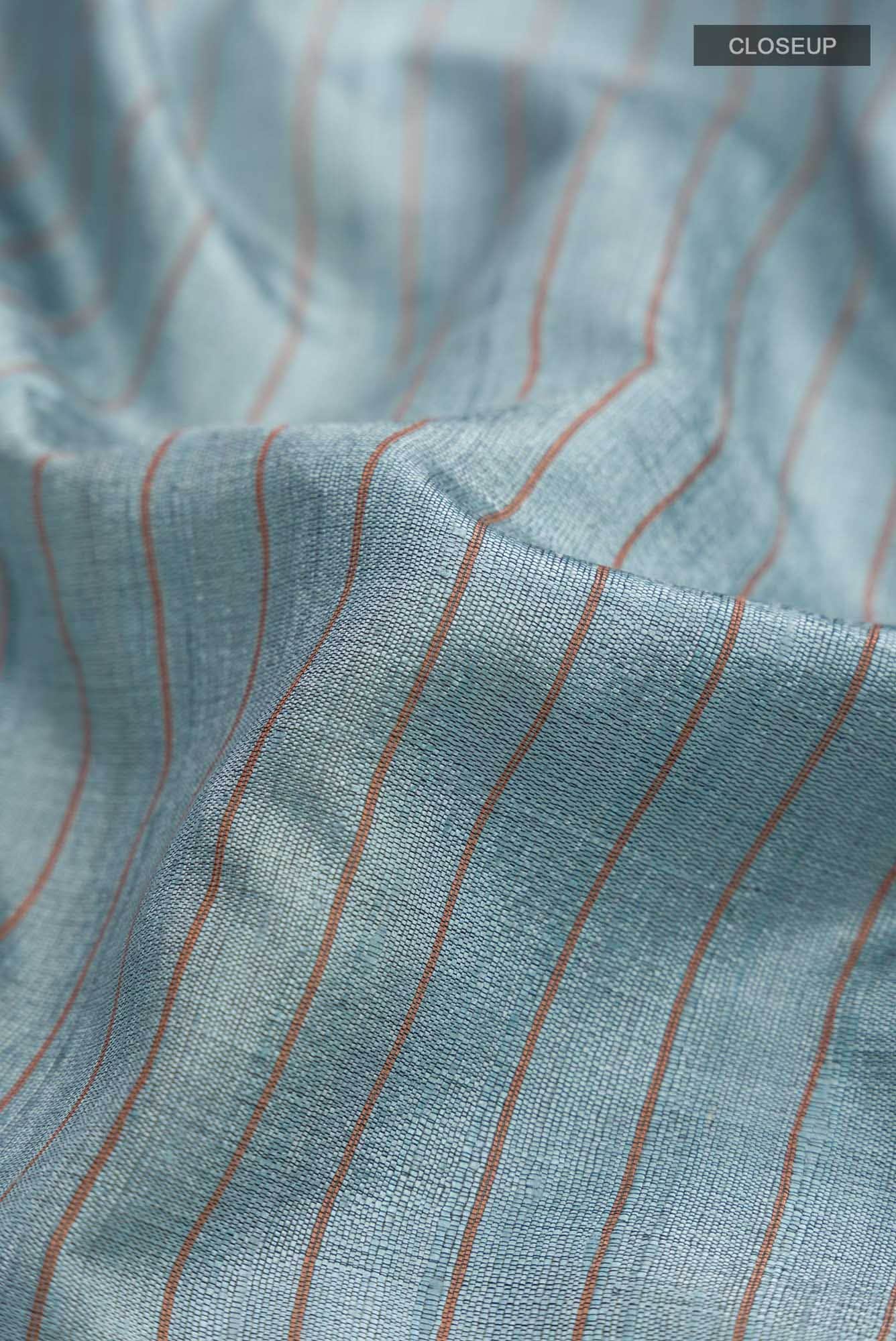 Avni-Blue Grey Bhagalpuri Tussar Silk Saree - Image 3