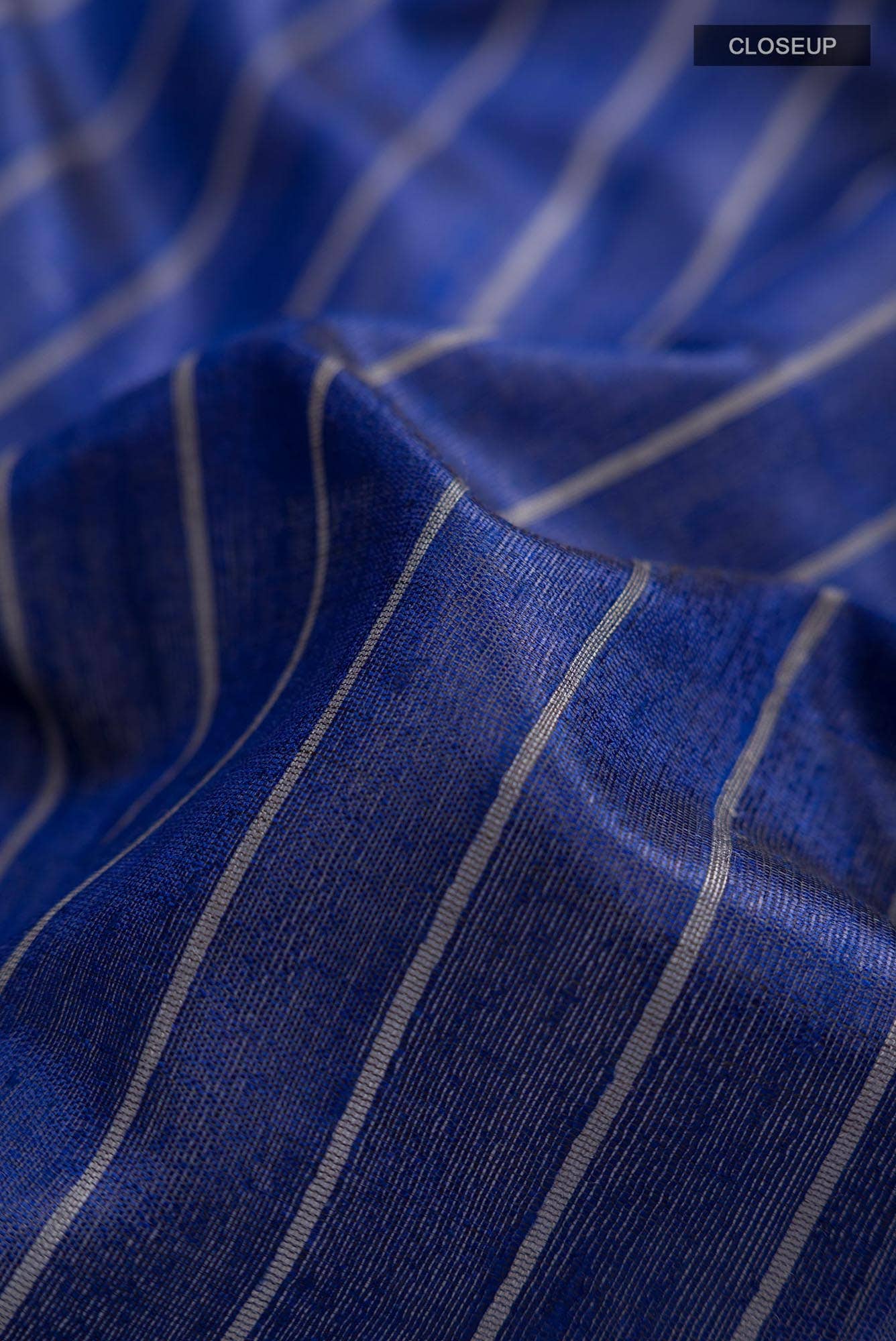 Avni-Royal Blue Bhagalpuri Tussar Silk Saree - Image 3
