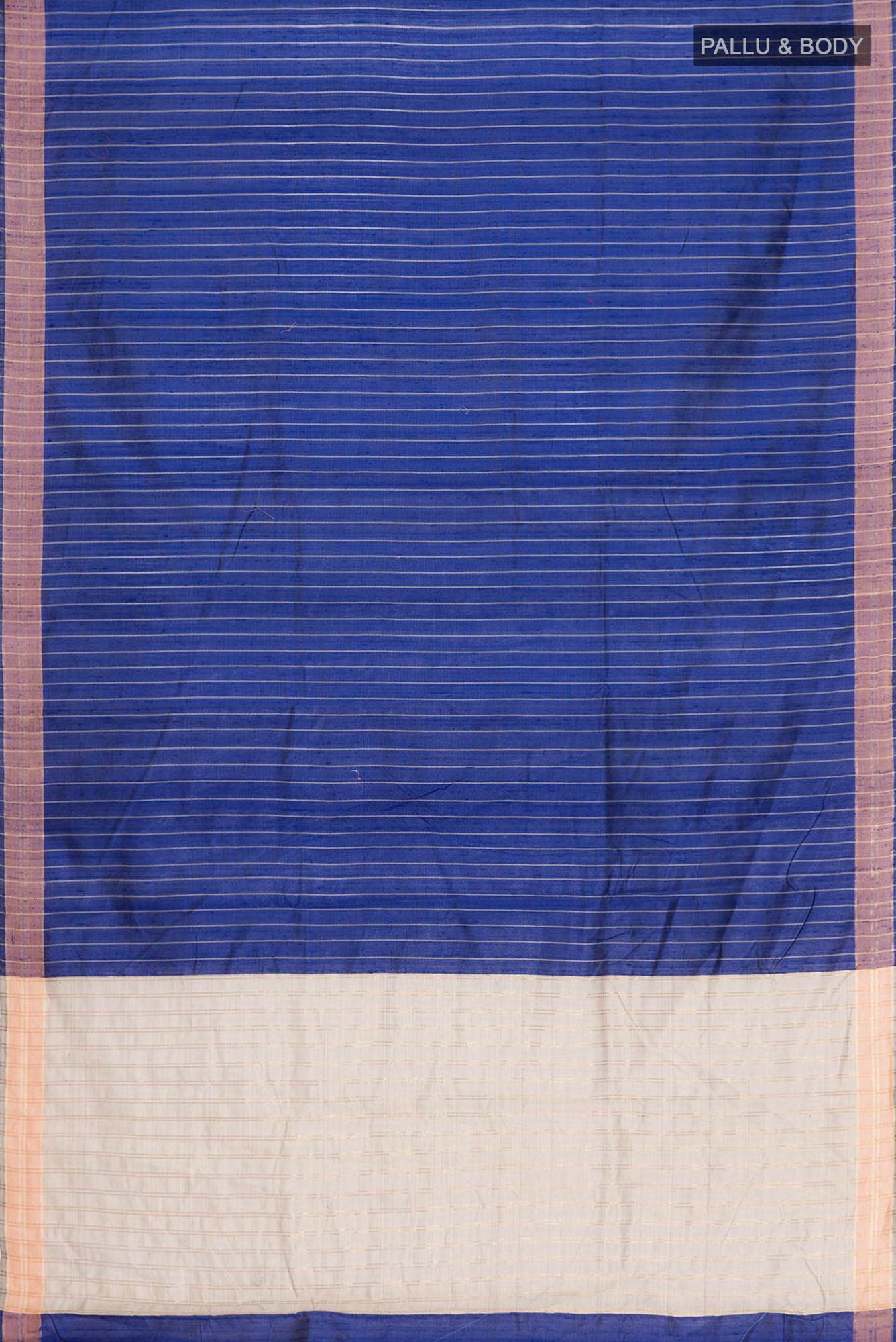 Avni-Royal Blue Bhagalpuri Tussar Silk Saree - Image 4