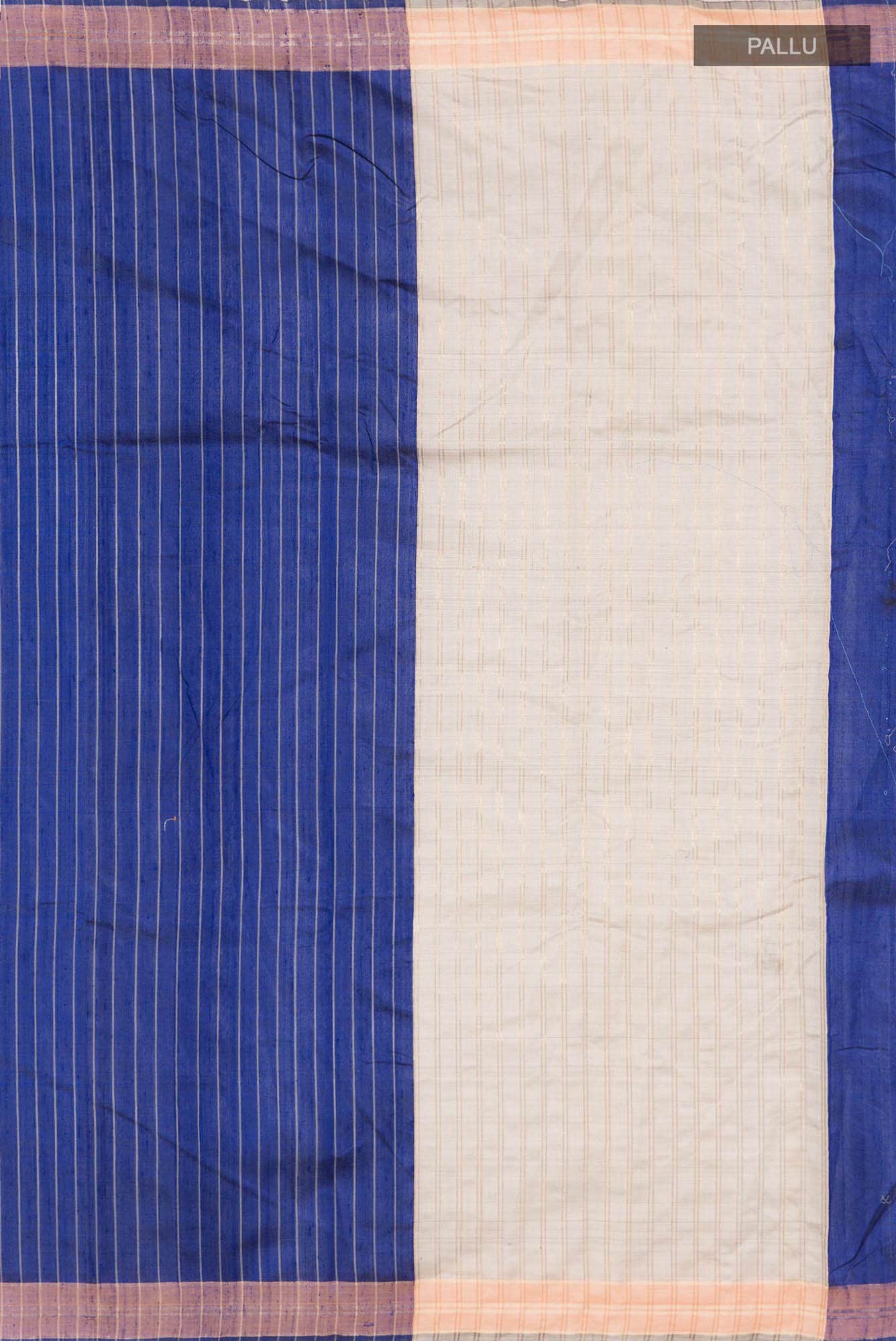 Avni-Royal Blue Bhagalpuri Tussar Silk Saree - Image 5