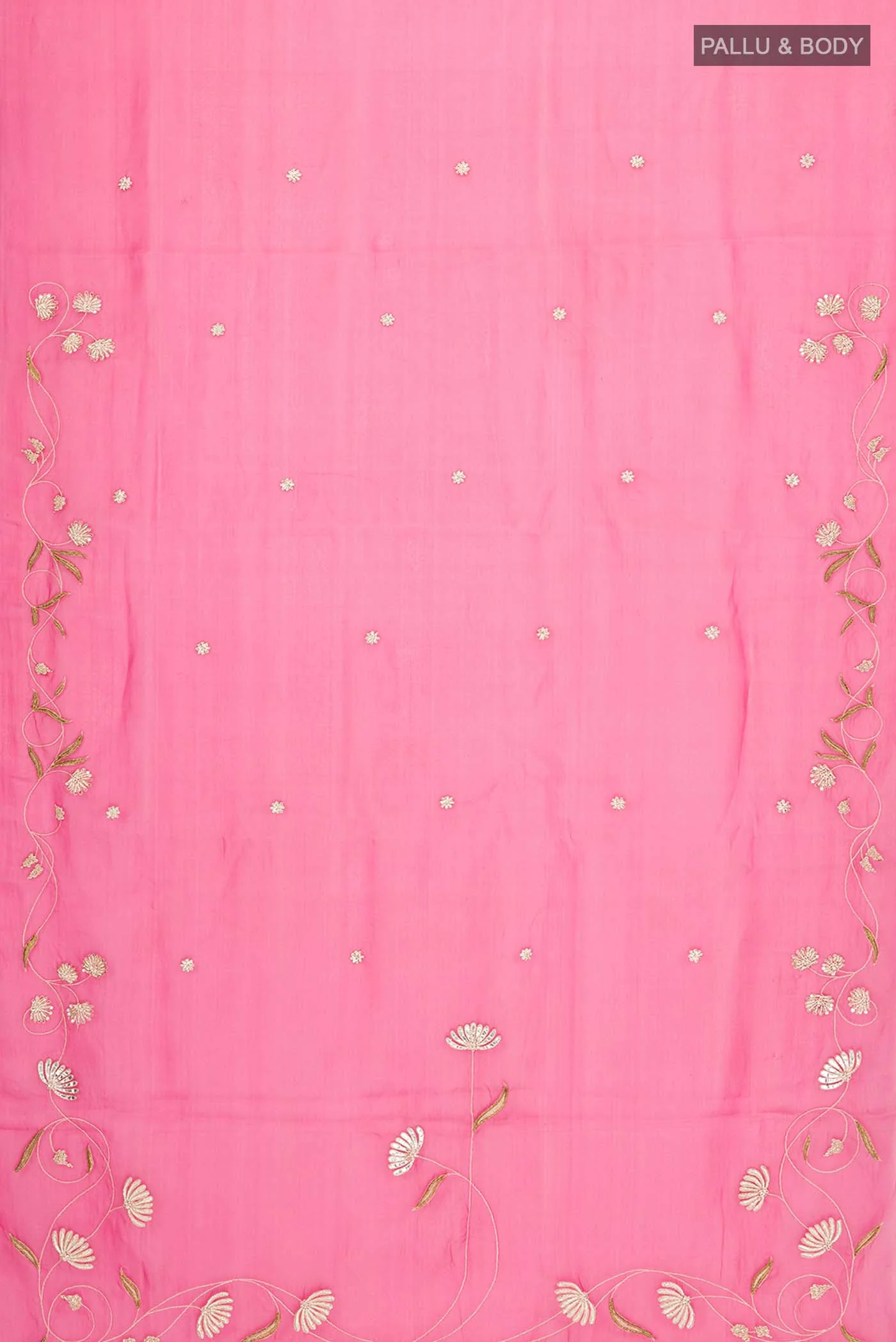 Bahar-Ruby Red Organza Silk Saree - Image 6