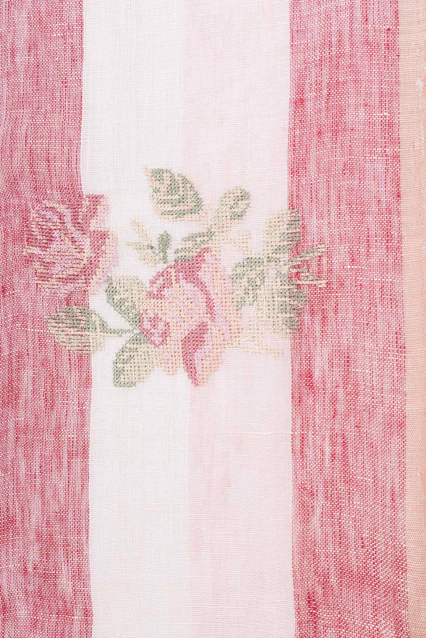 Off White Linen Saree - Image 3