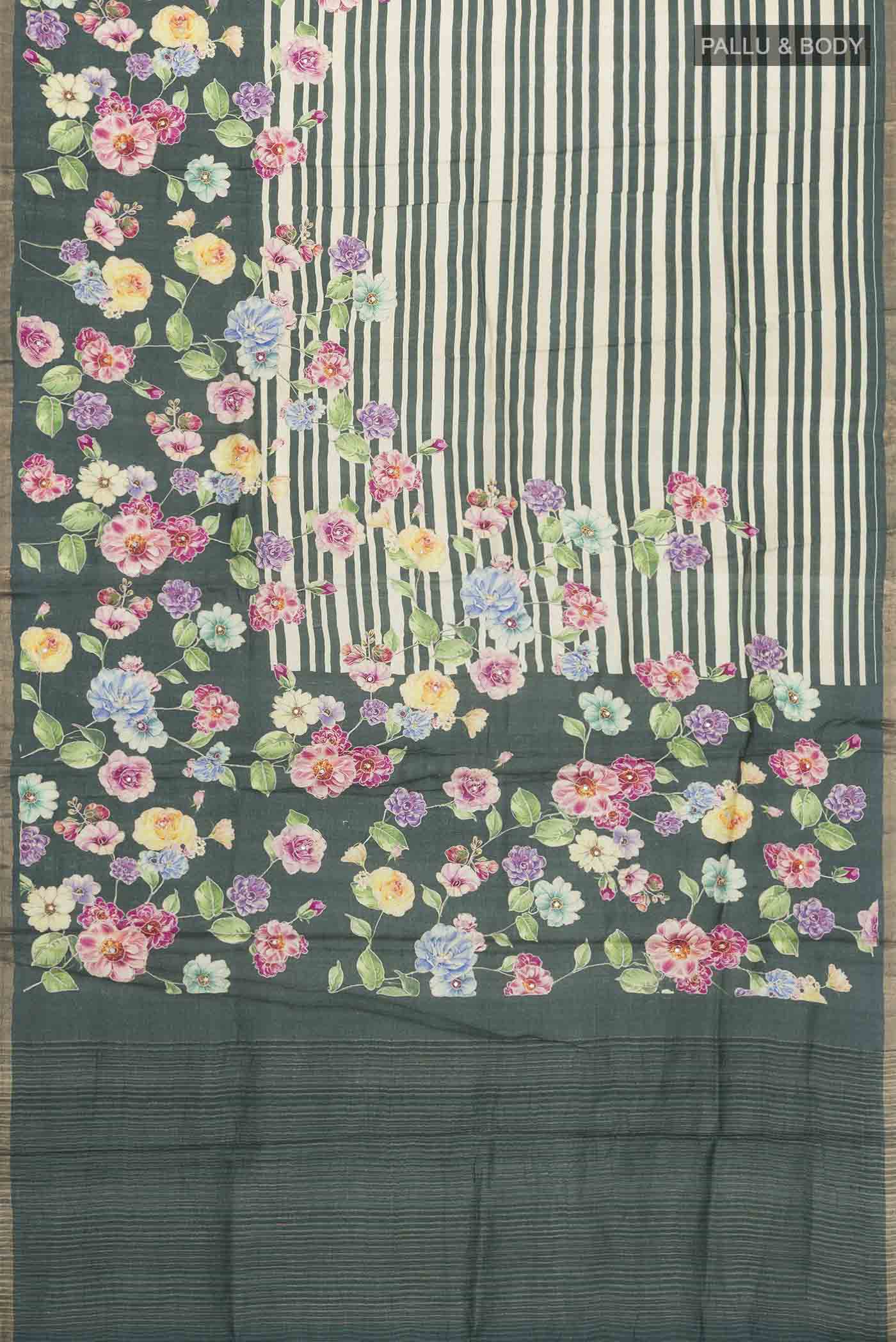 Beige Banarasi Raw Silk Saree - Image 5