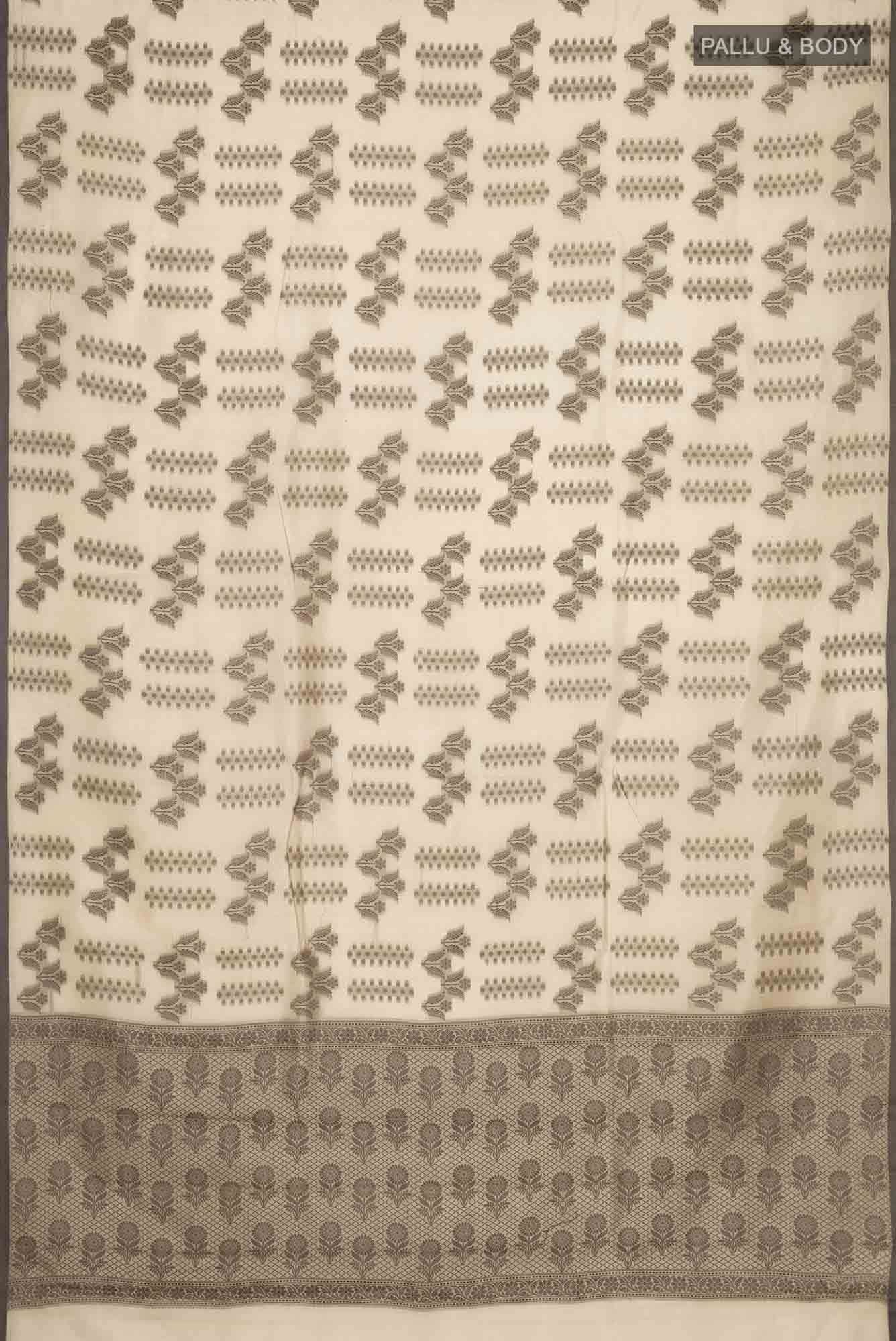 Beige Banarasi Raw Silk Saree - Image 2