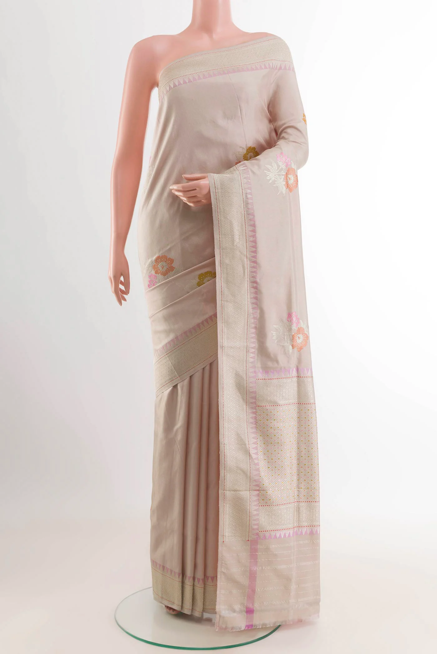 Beige Banarasi Saree