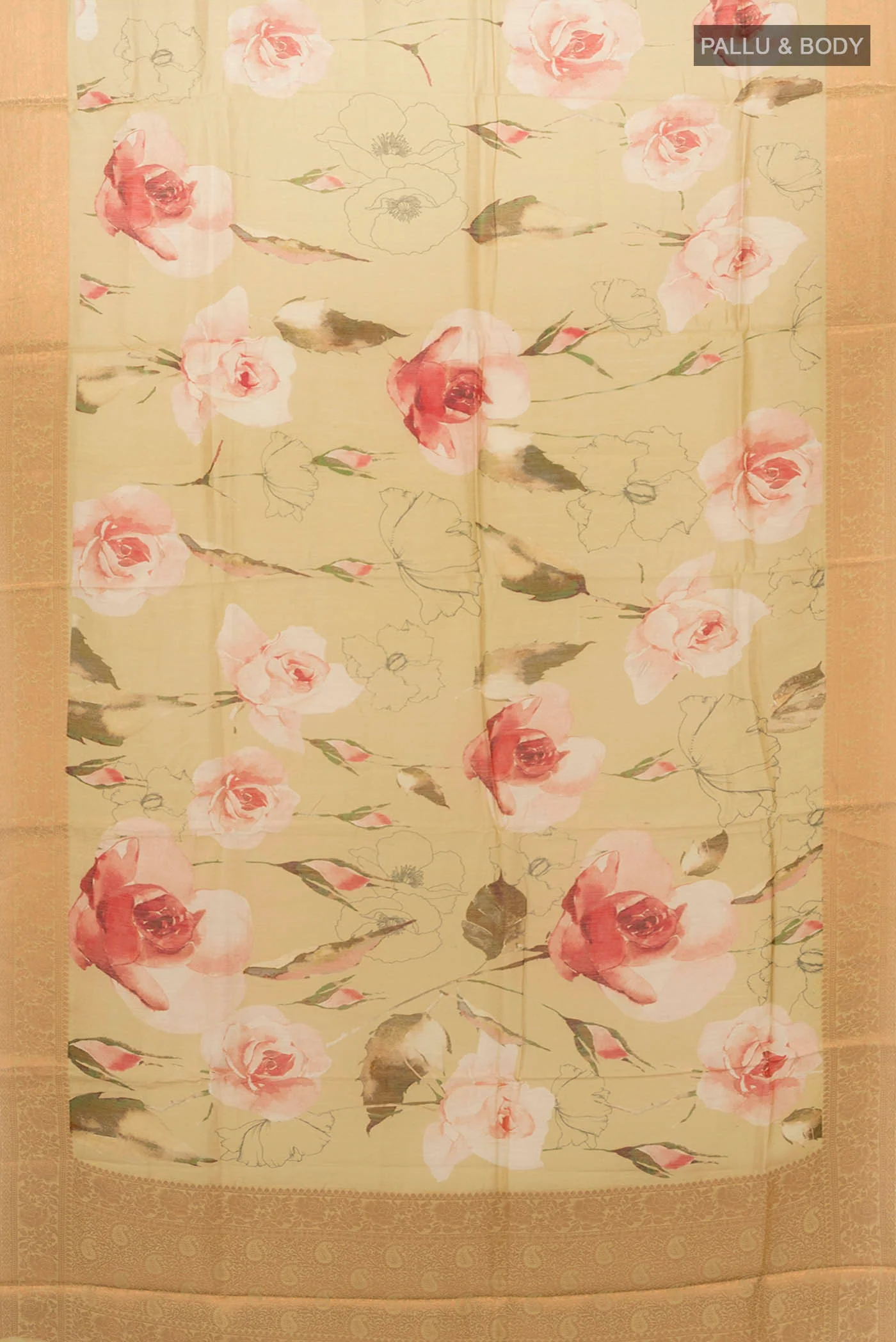 Beige Bhagalpuri Tussar Silk Saree - Image 5