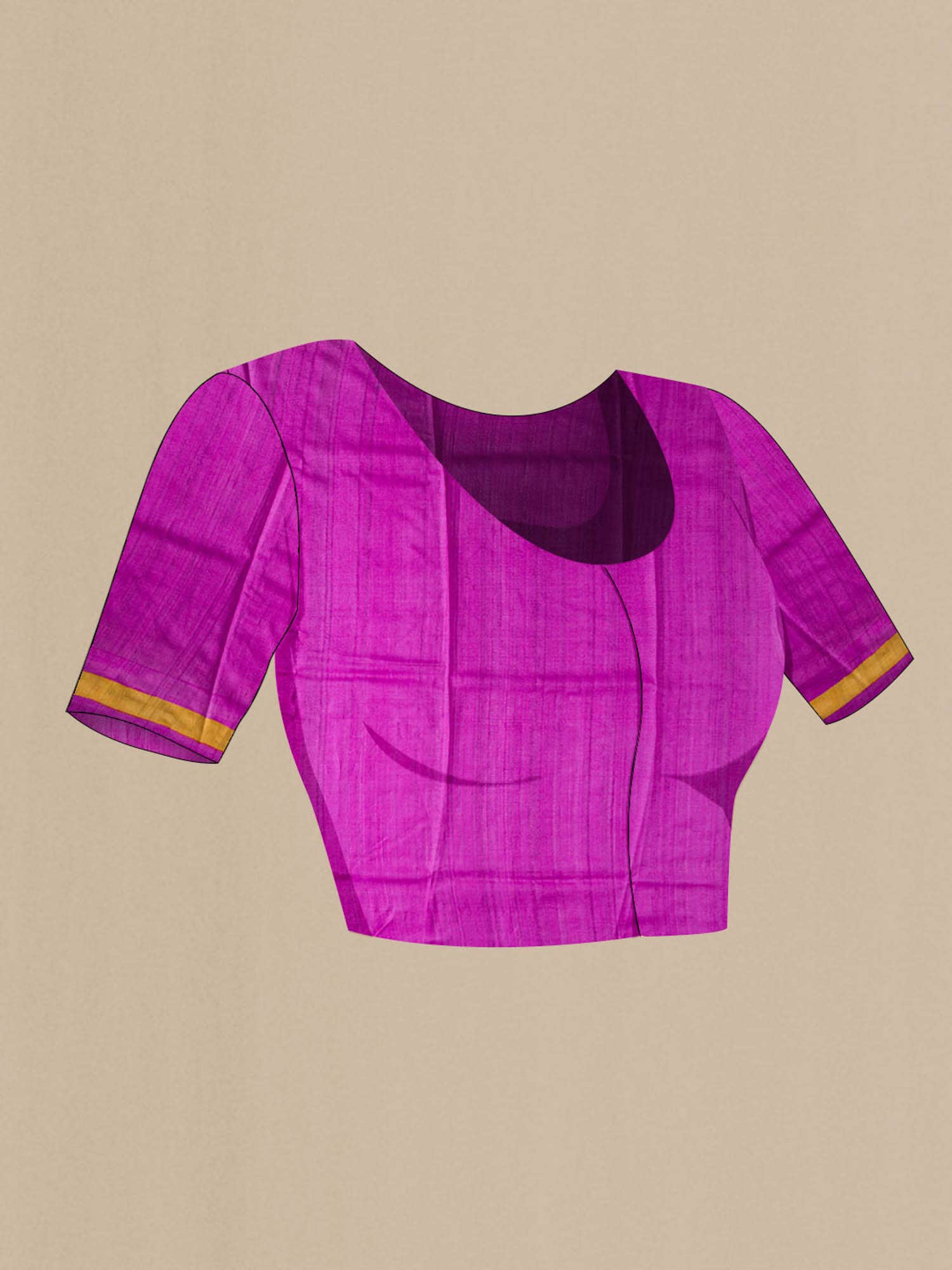 Beige Bhagalpuri Tussar Silk Saree - Image 5