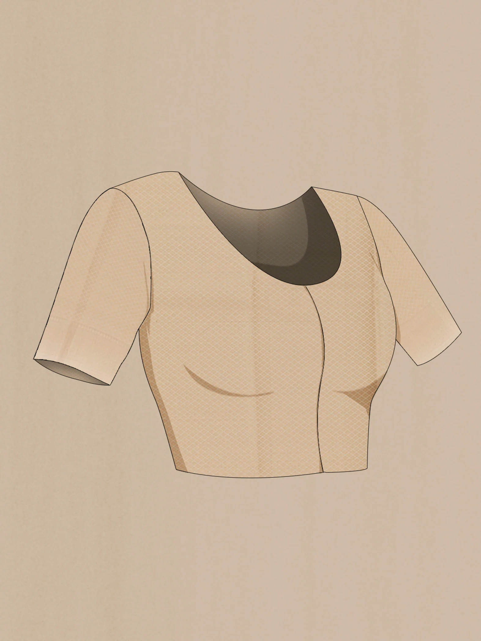 Beige Blended Kota Cotton Saree - Image 2