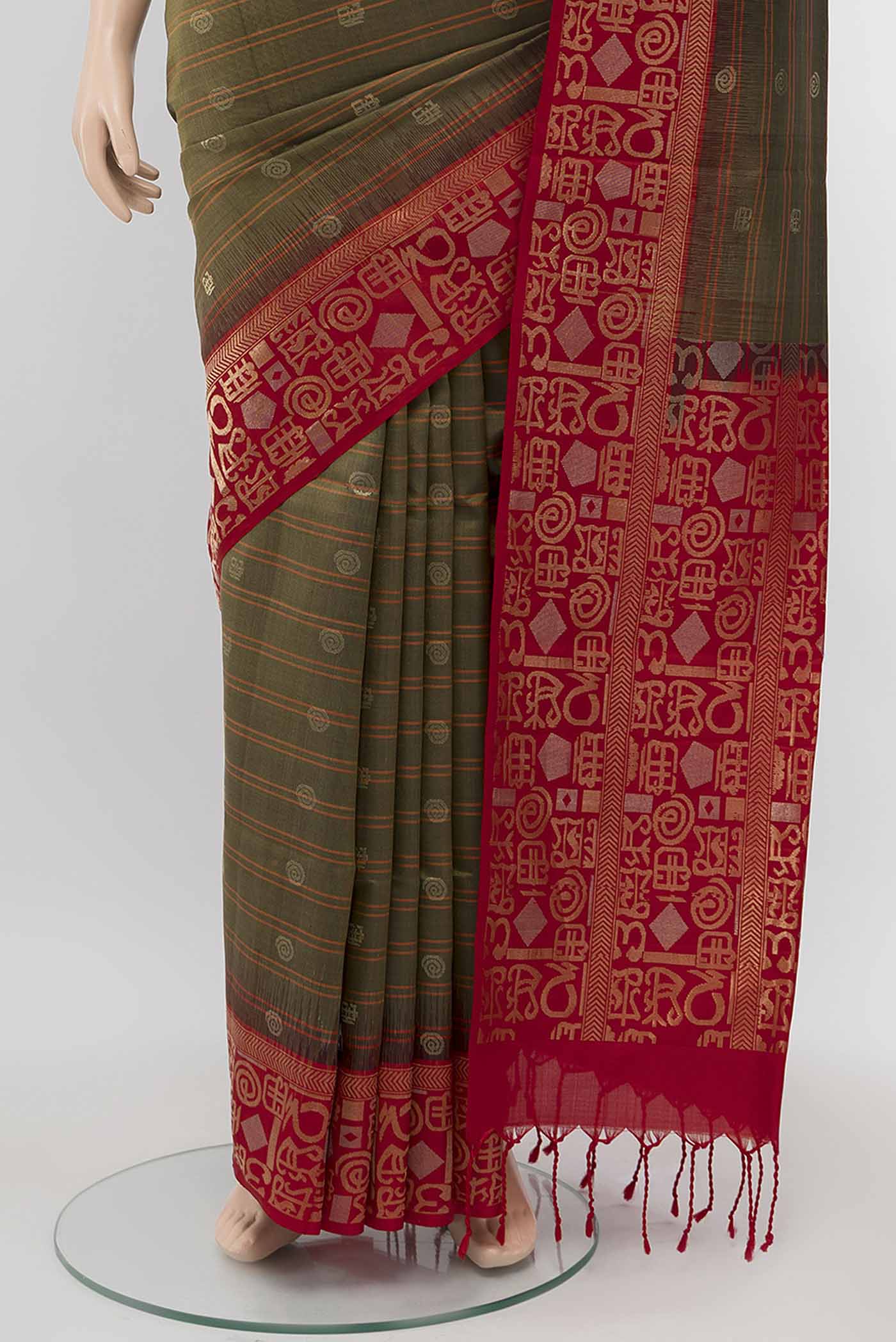 Beige Blended Soft Silk Saree - Image 3
