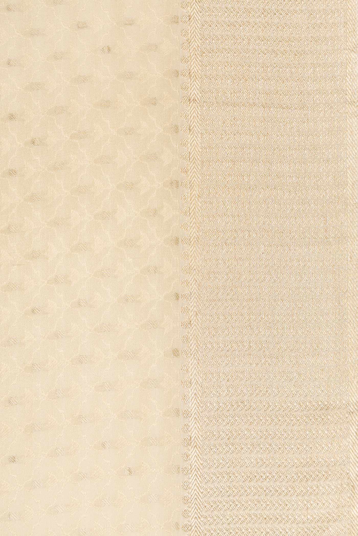 Cream Mysore Crepe Saree - Image 3