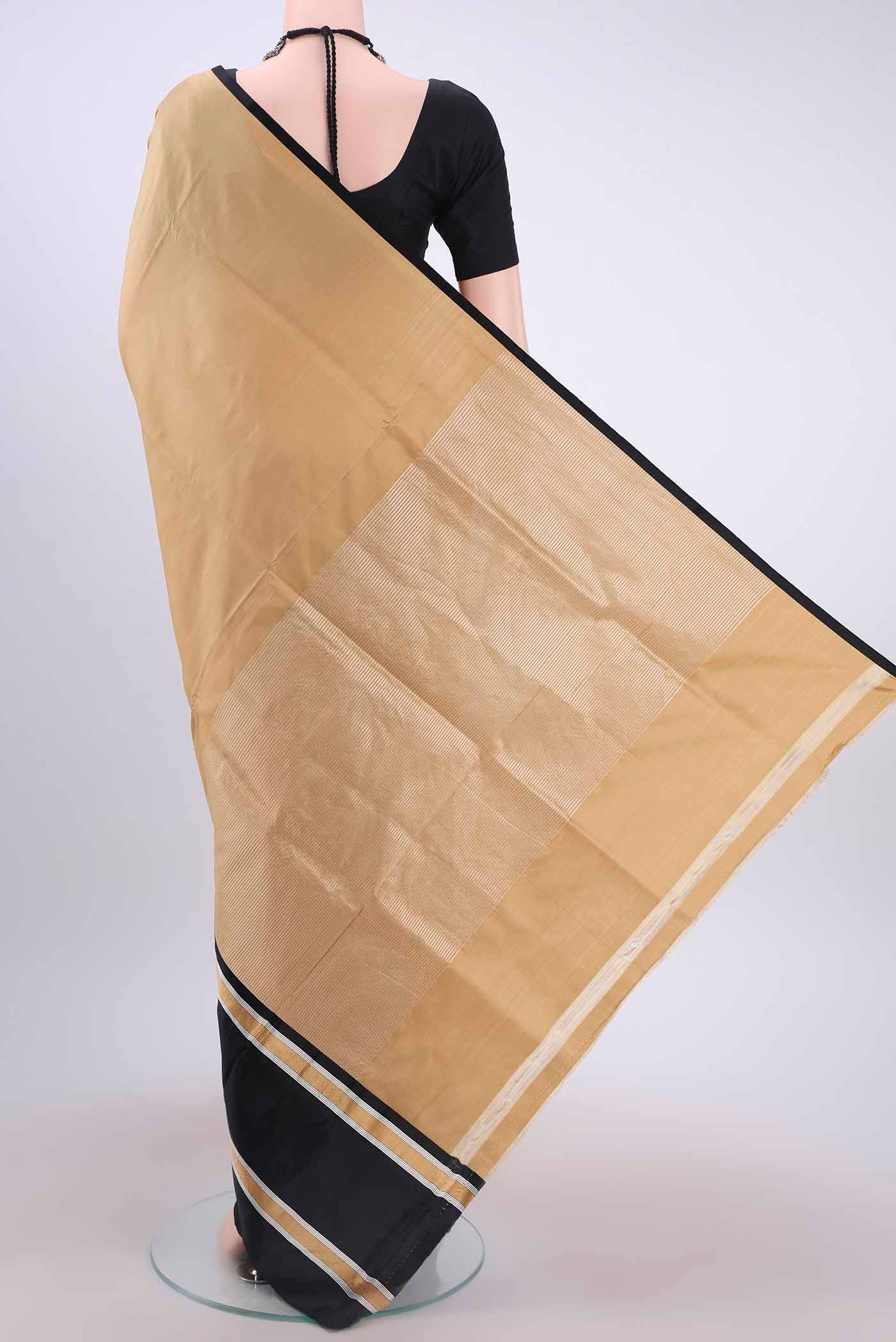 Beige Dual Tone Banarasi Silk Saree - Image 3