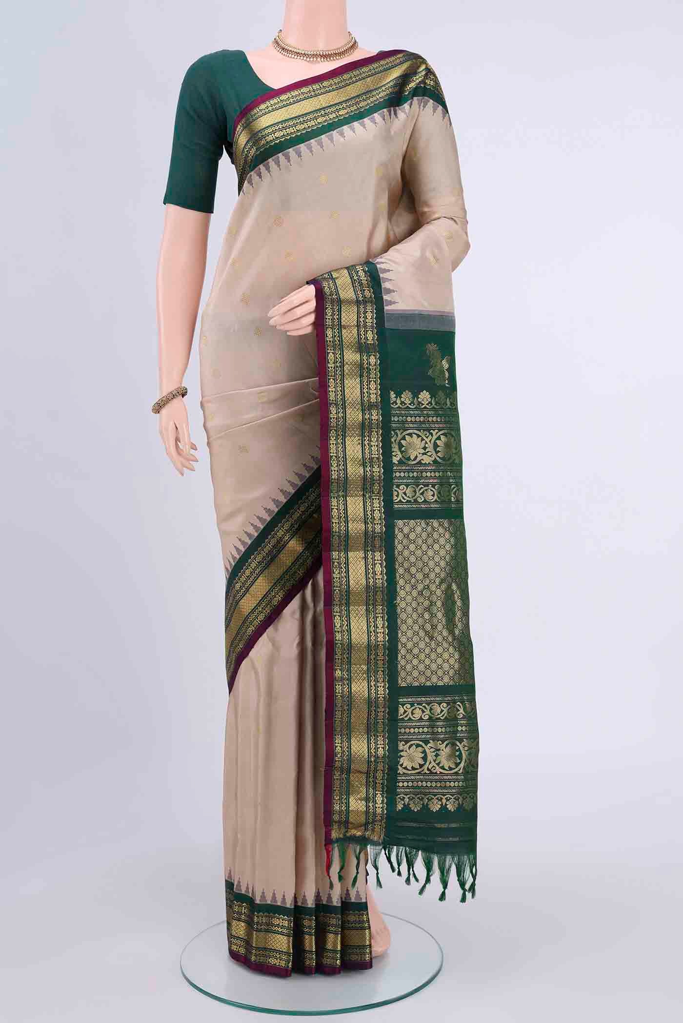 Beige Dual Tone Gadwal Silk Saree