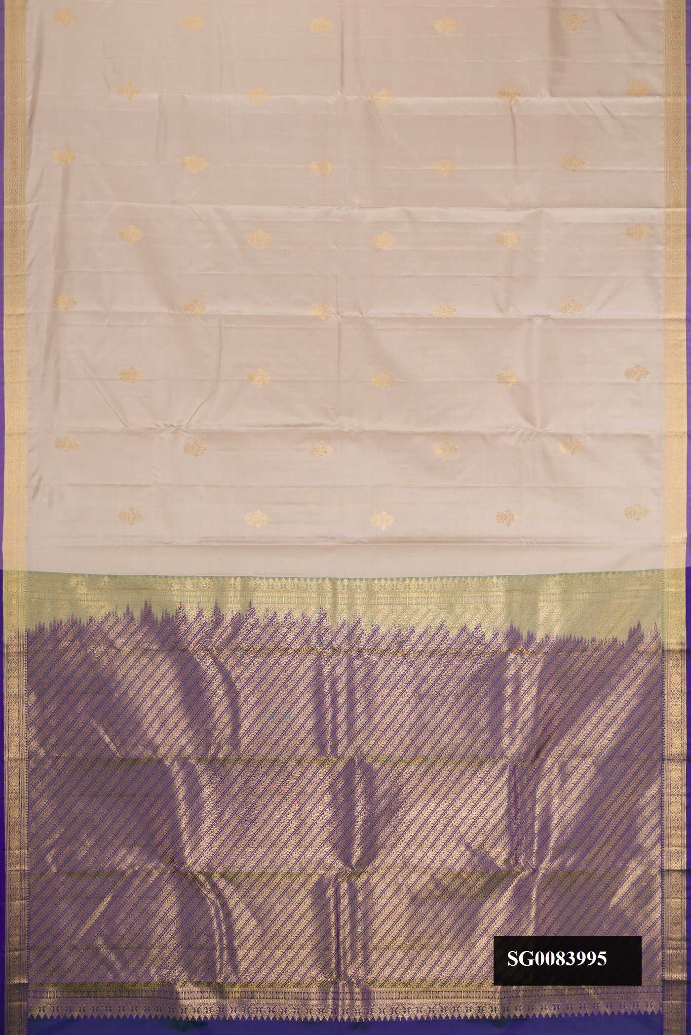 Beige Dual Tone Kanchipuram Silk Saree