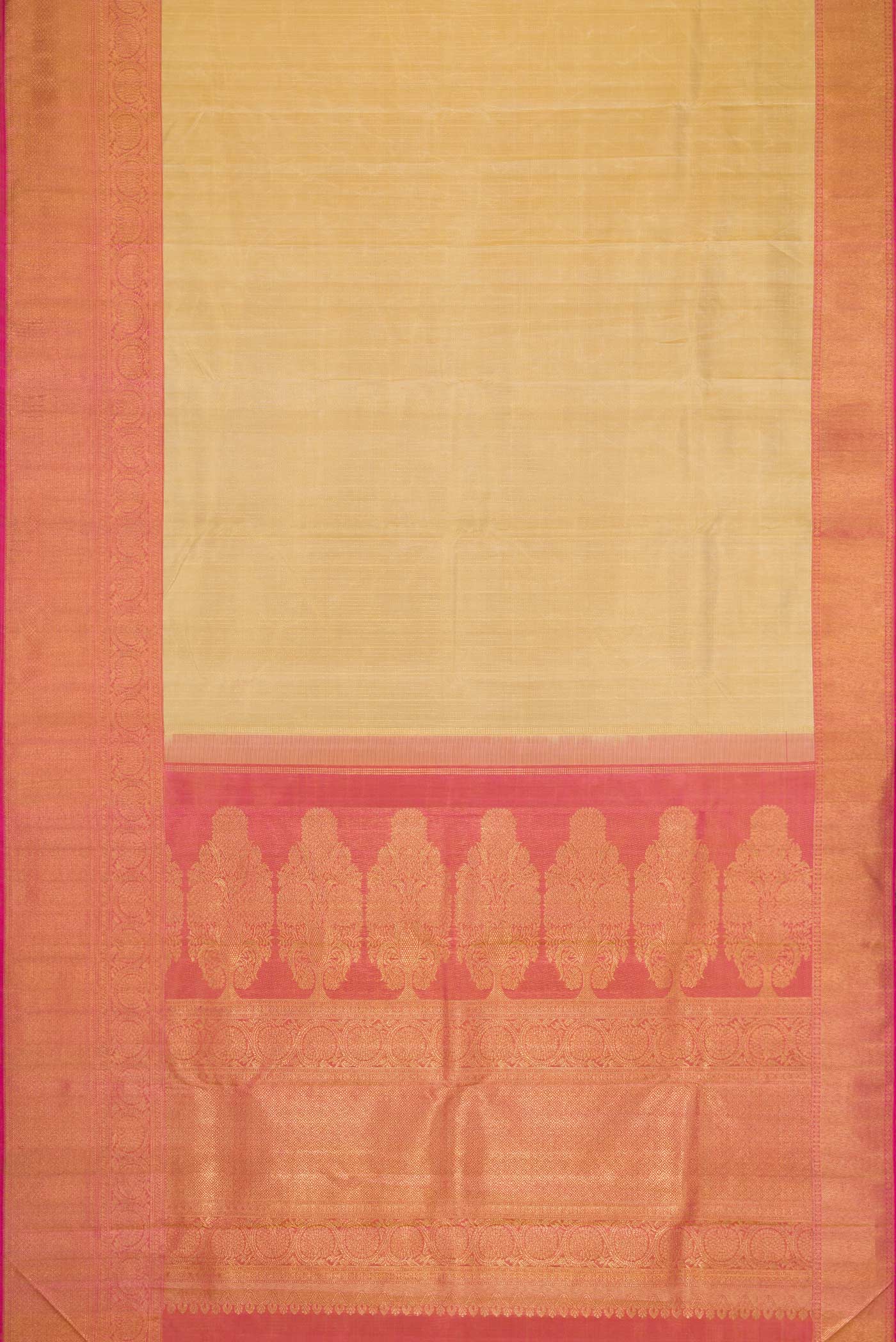 Beige Dual Tone Kanchipuram Silk Saree - Image 6