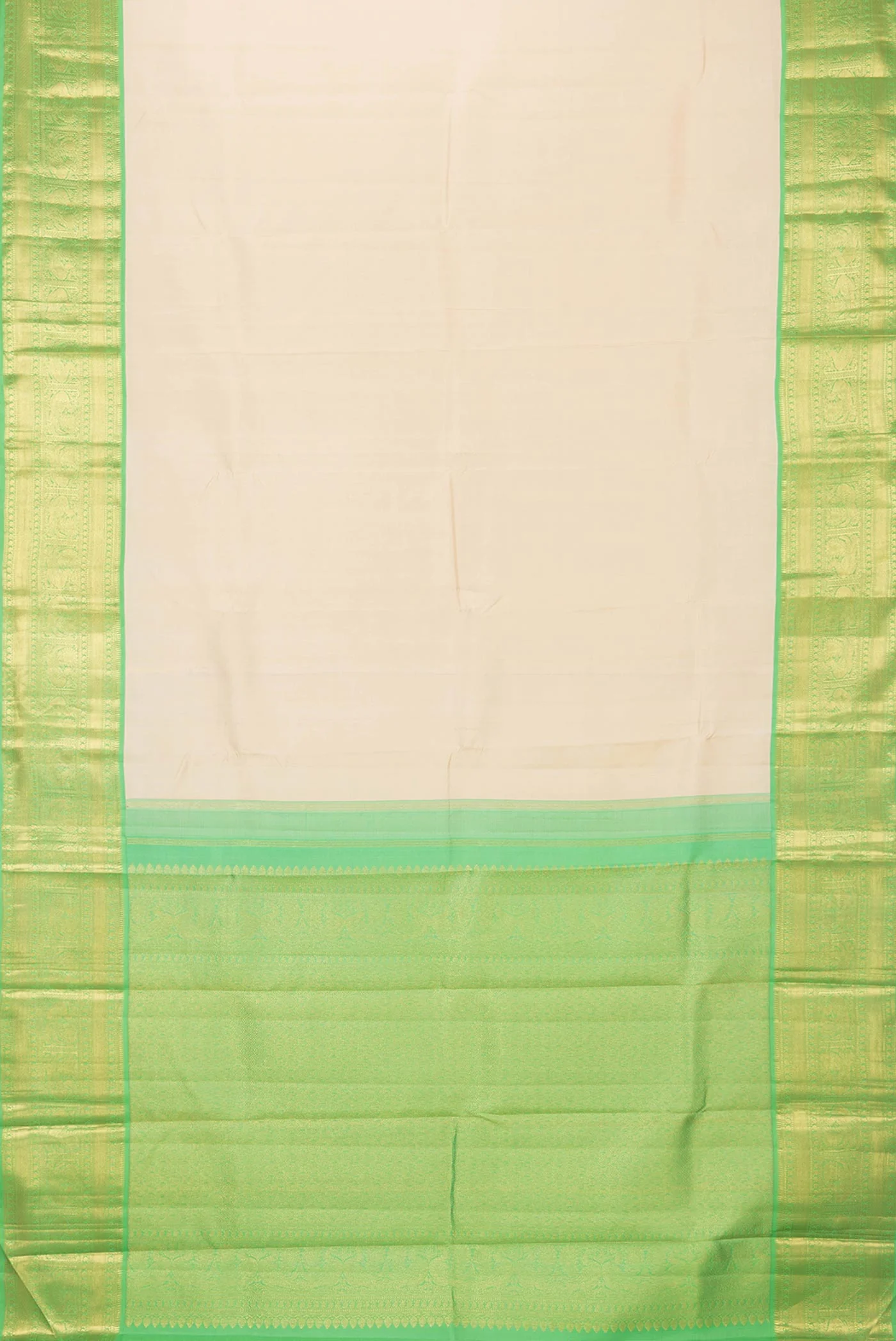 Beige Dual Tone Kanjivaram Silk Saree - Image 6