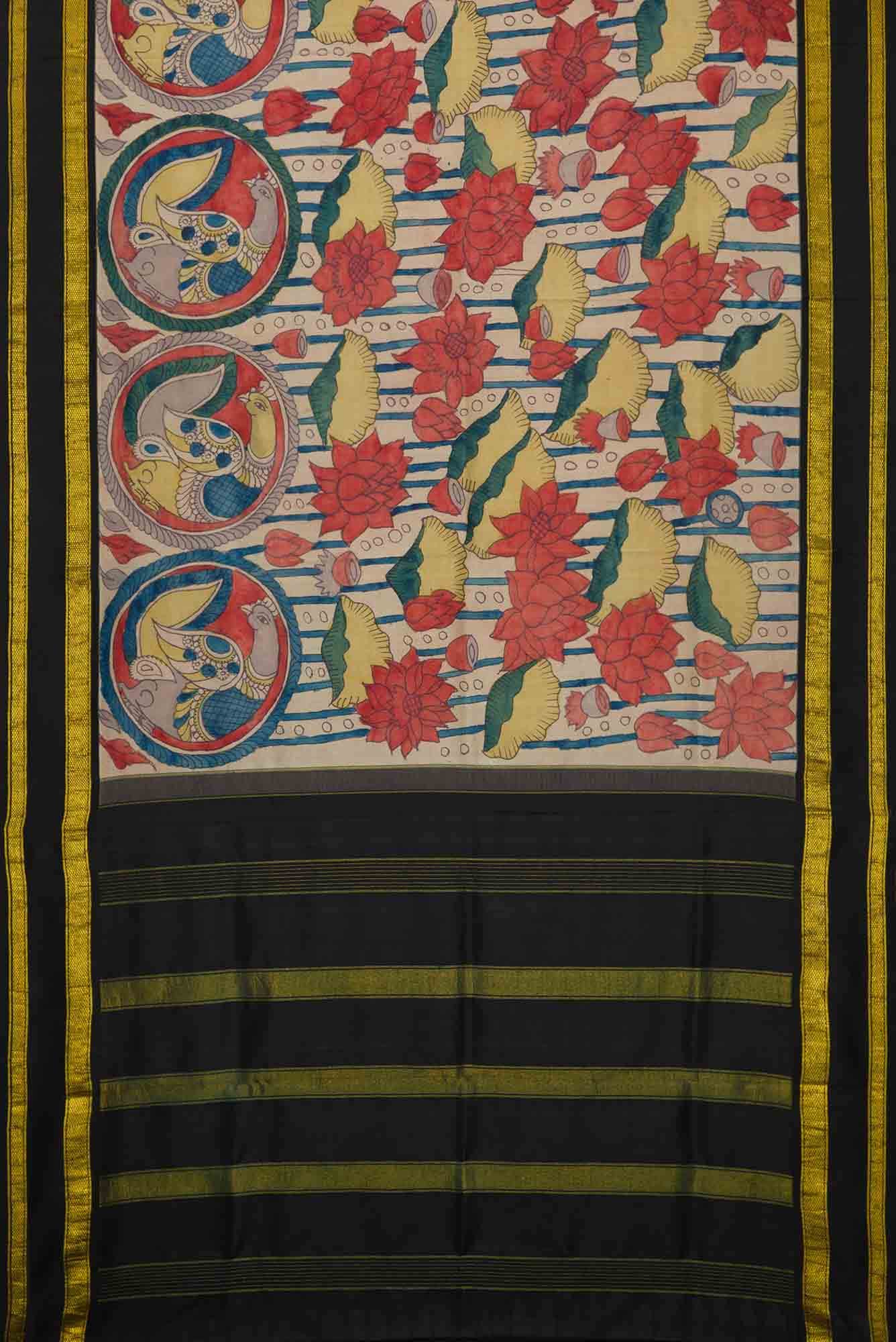 Beige Dual Tone Kanchipuram Silk Saree - Image 4