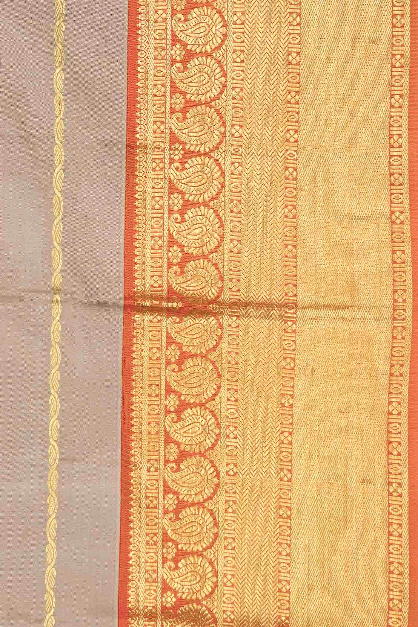 Beige Dual Tone Kanjivaram Silk Saree - Image 5