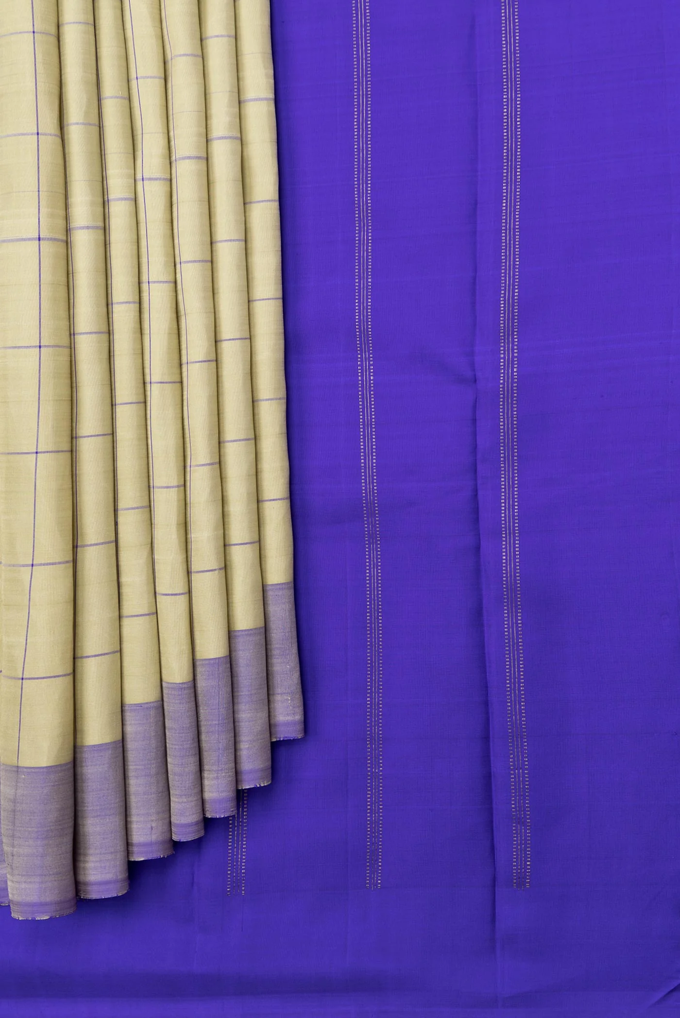 Beige Dual Tone Kanjivaram Saree - Image 4