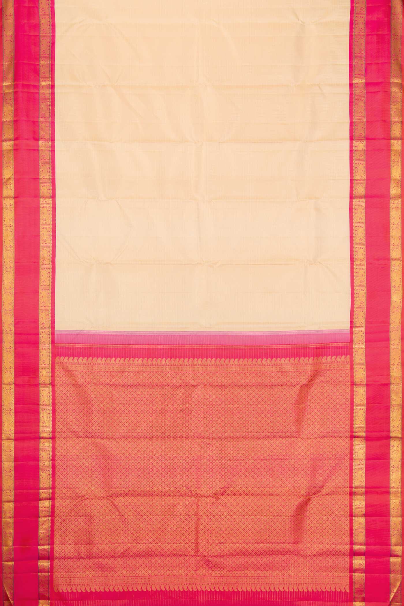 Cream Kanjivaram Silk Saree - Image 6