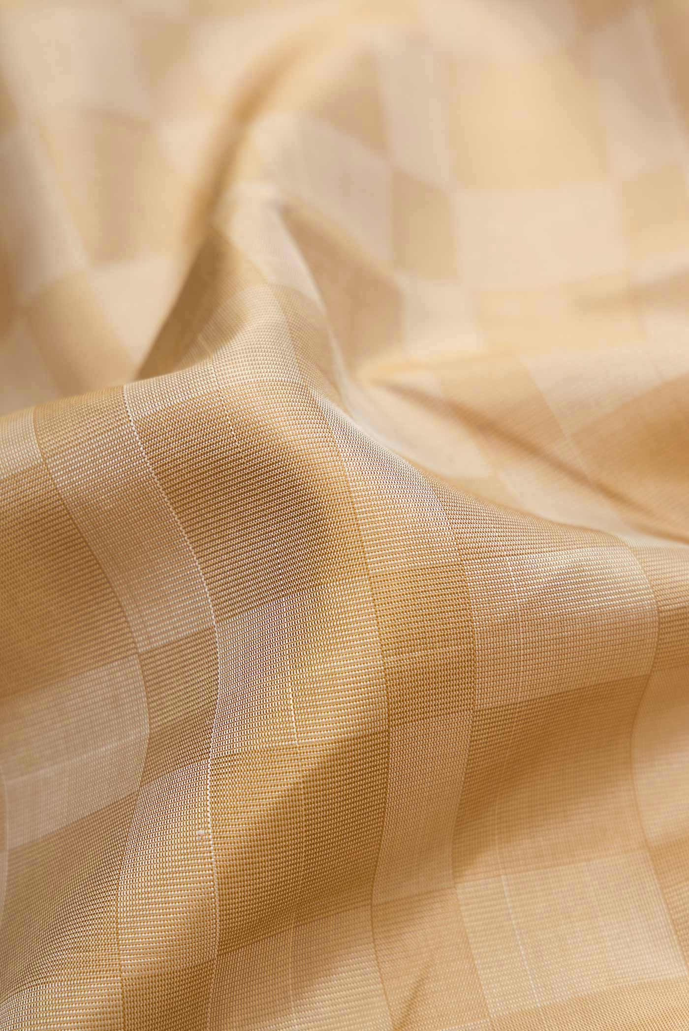 Pure Silk Pure Zari Beige Kanjivaram Saree - Image 2