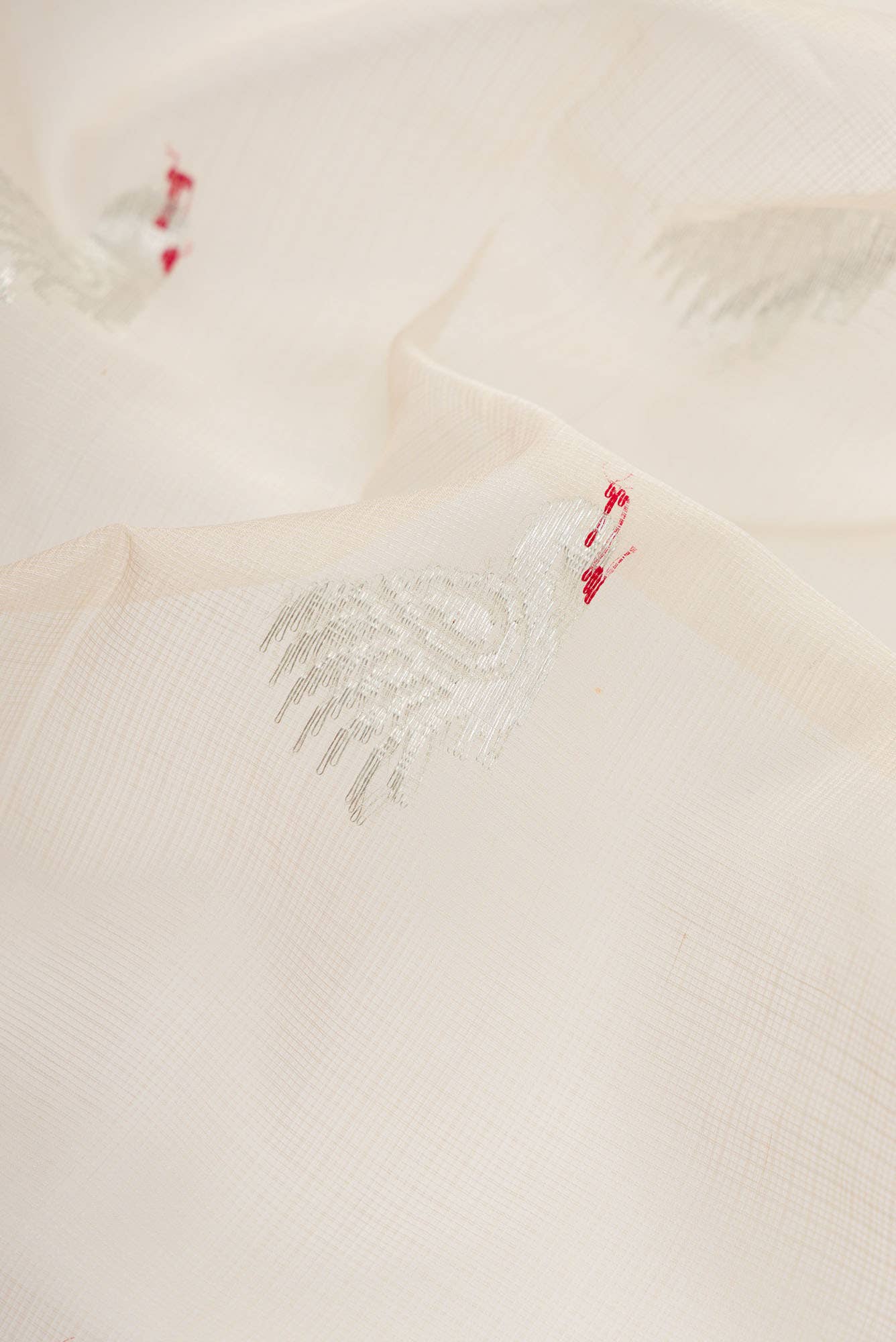 Beige Dual Tone Kota Silk Saree - Image 3