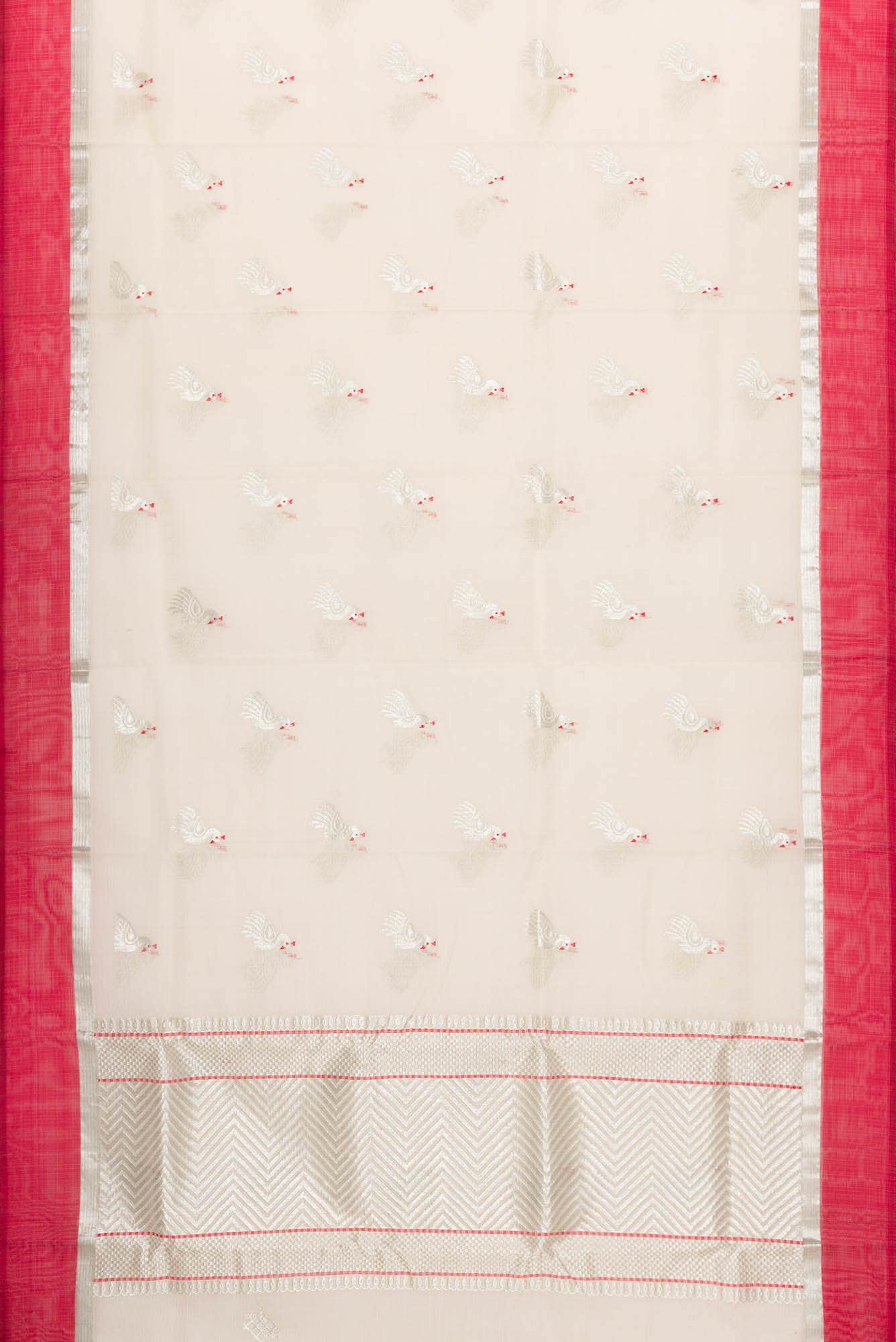 Beige Dual Tone Kota Silk Saree - Image 4