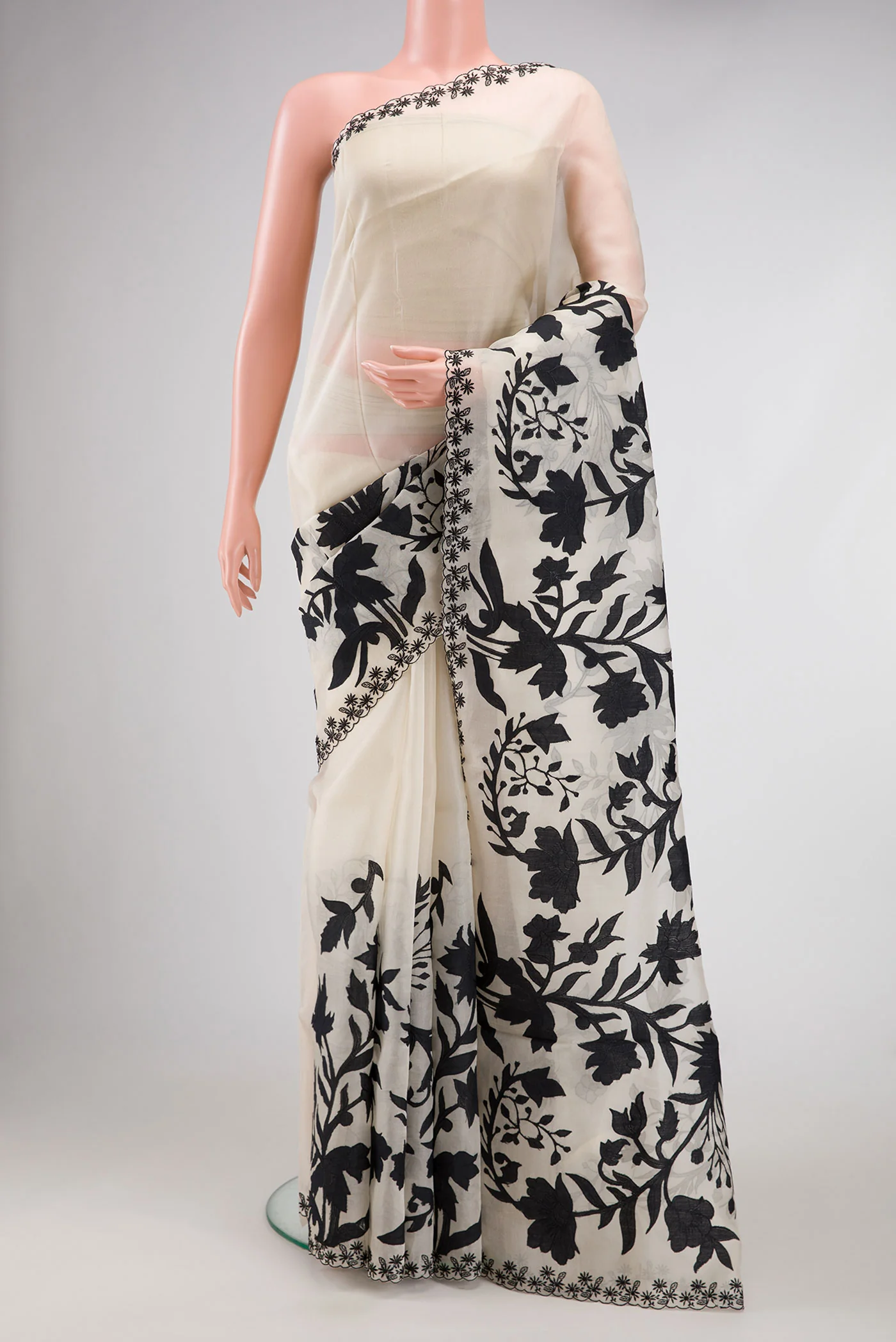 White Organza Silk Saree