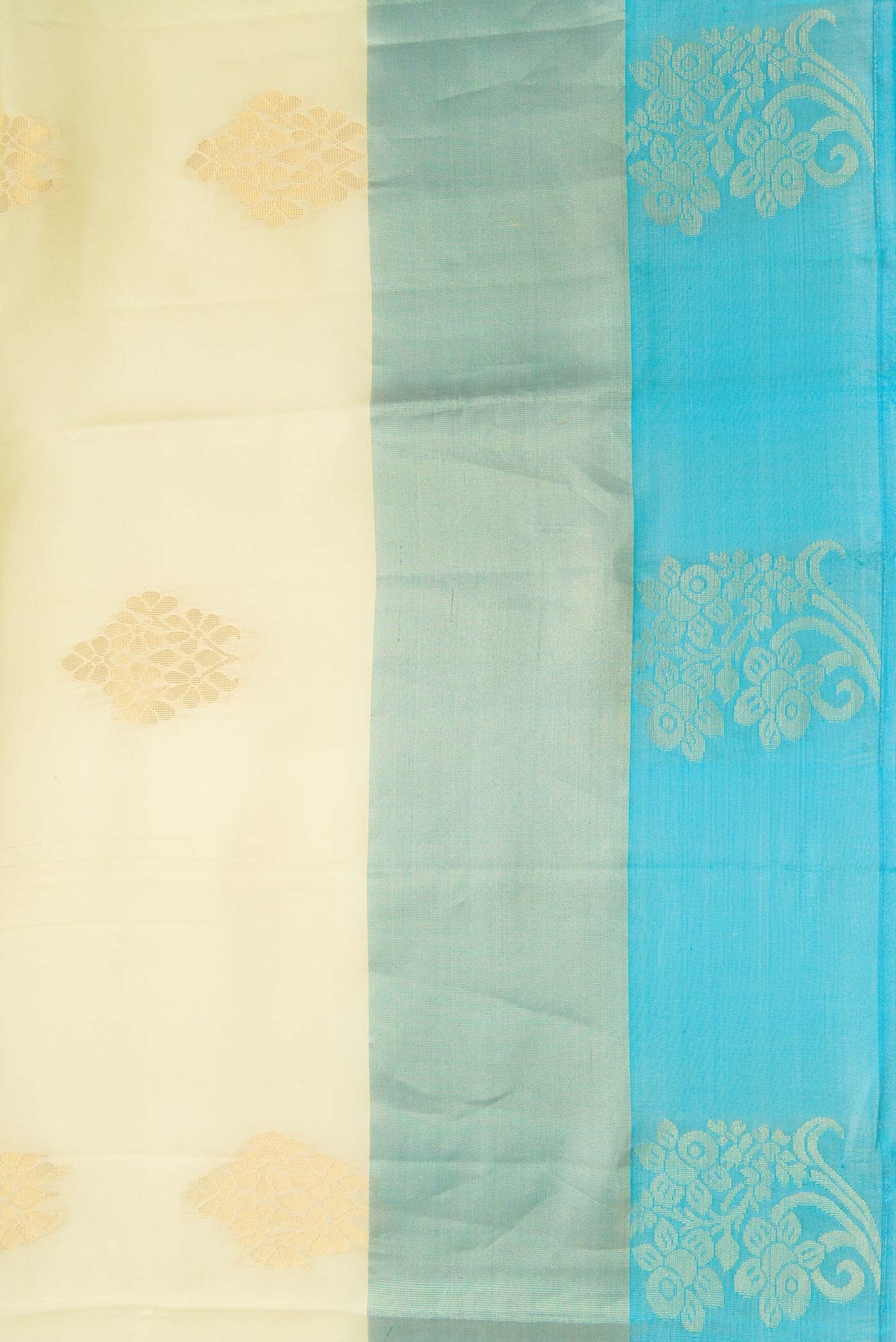 Cream Soft Silk Saree - Image 3