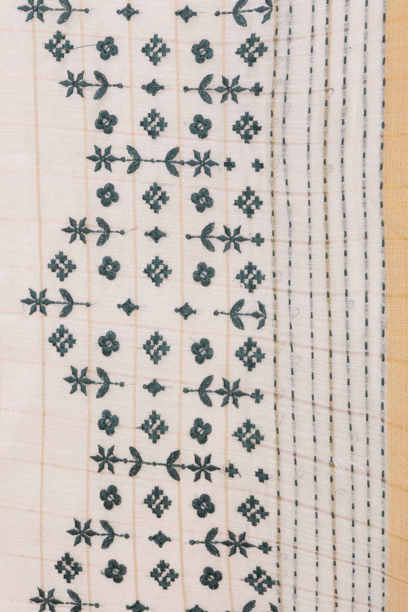 Beige Dual Tone Tussar Saree - Image 3