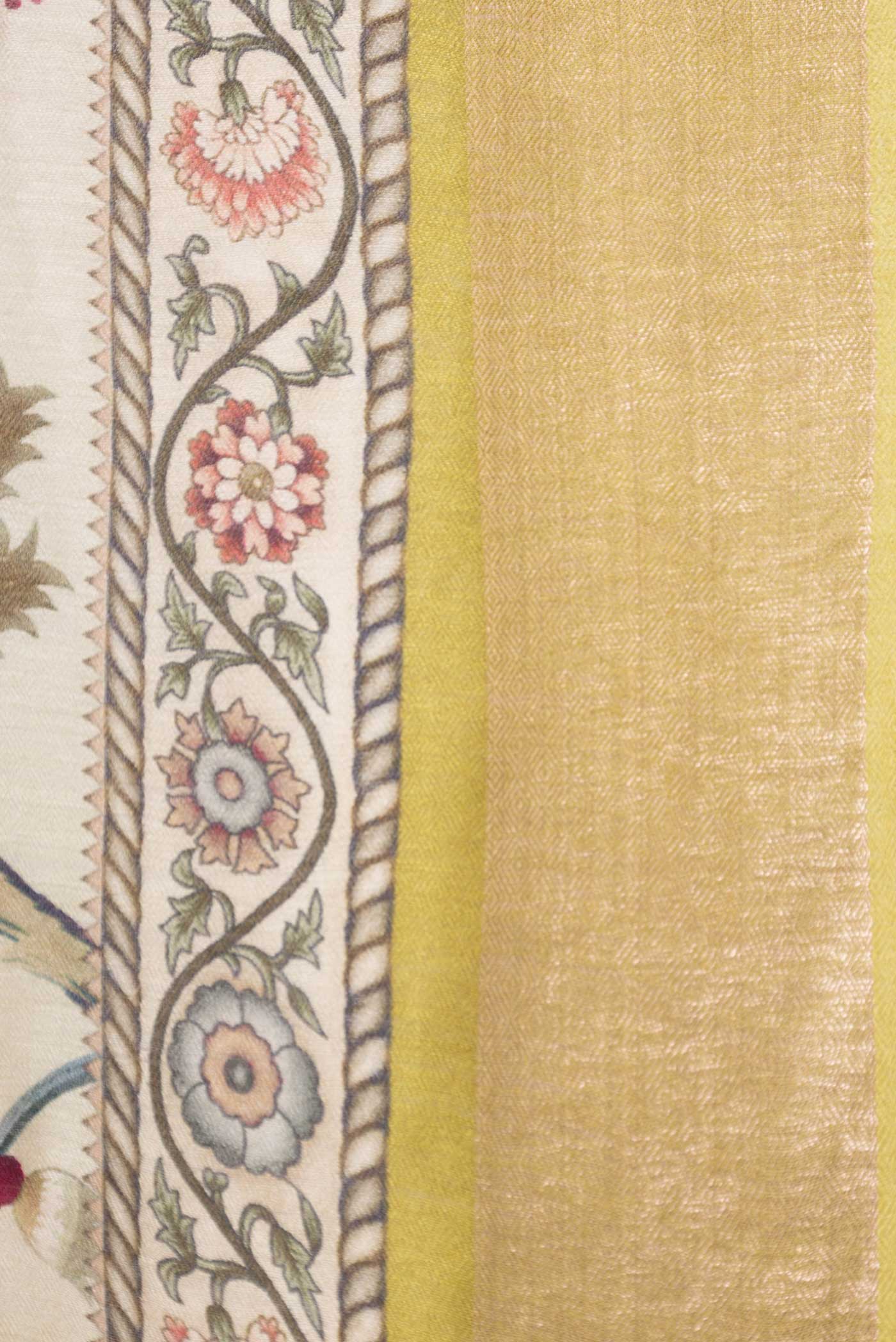 Beige Dual Tone Tussar Saree - Image 3