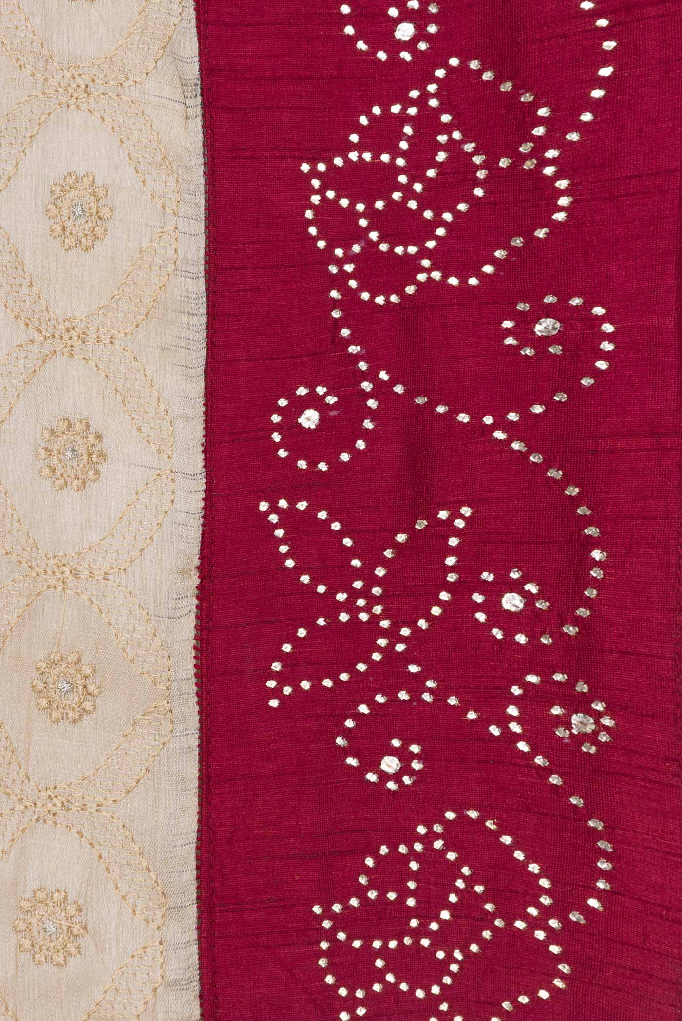 Beige Dual Tone Tussar Saree - Image 3