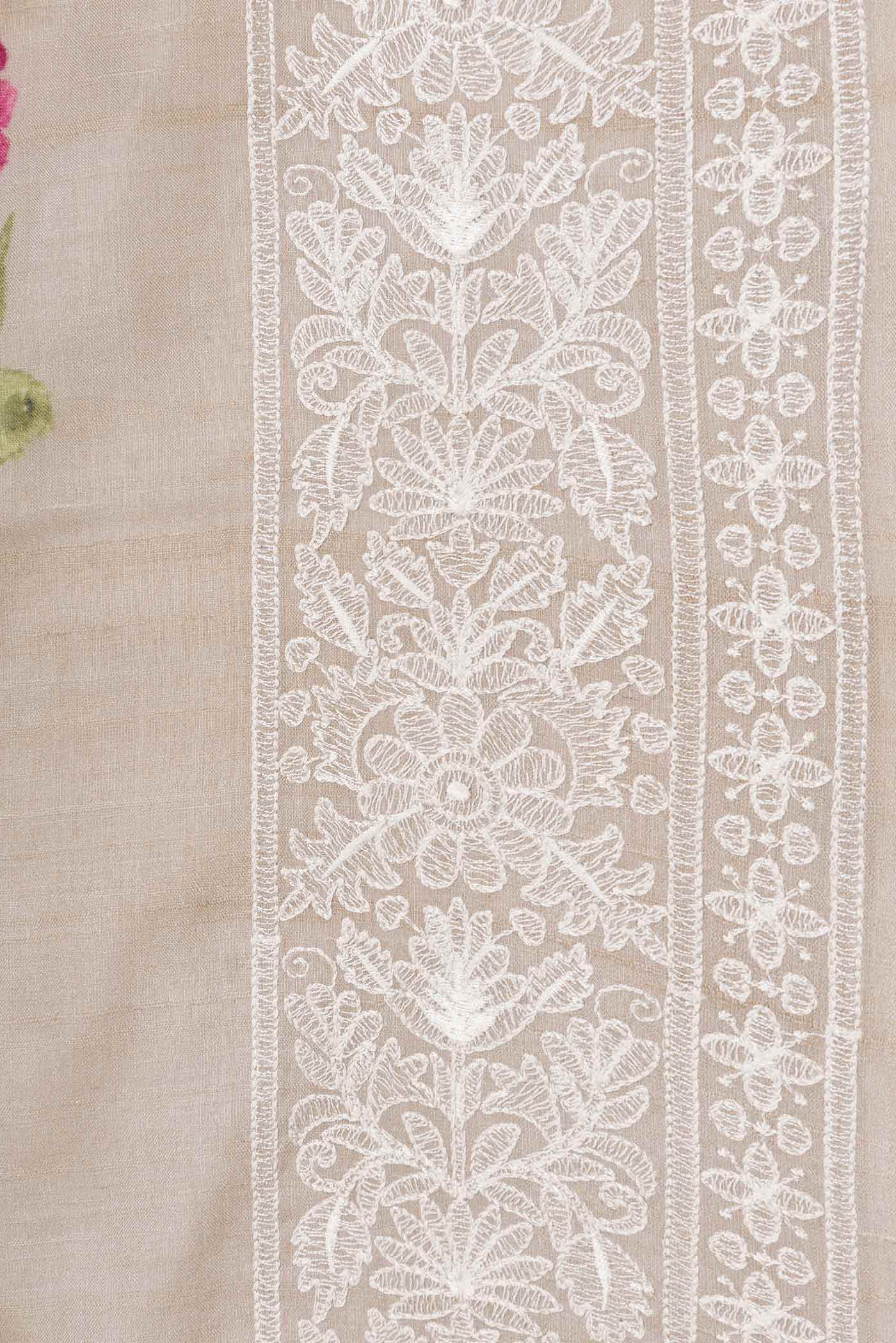Beige Dual Tone Tussar Saree - Image 3