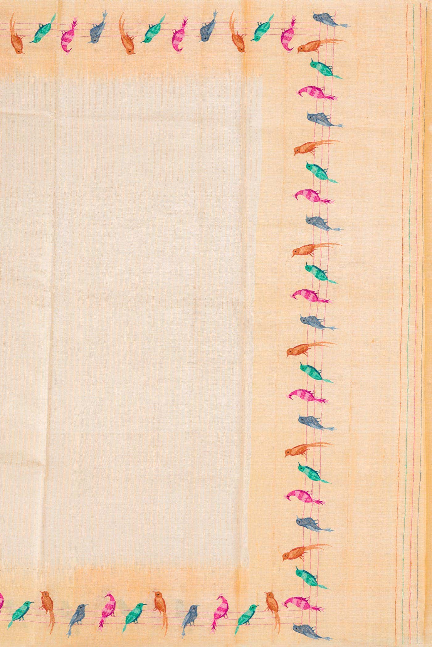 Beige Dual Tone Tussar Silk Saree - Image 5