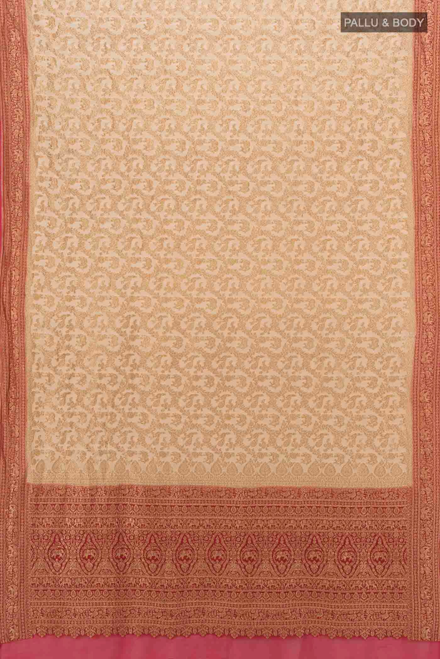 Beige Banarasi Georgette Saree - Image 5