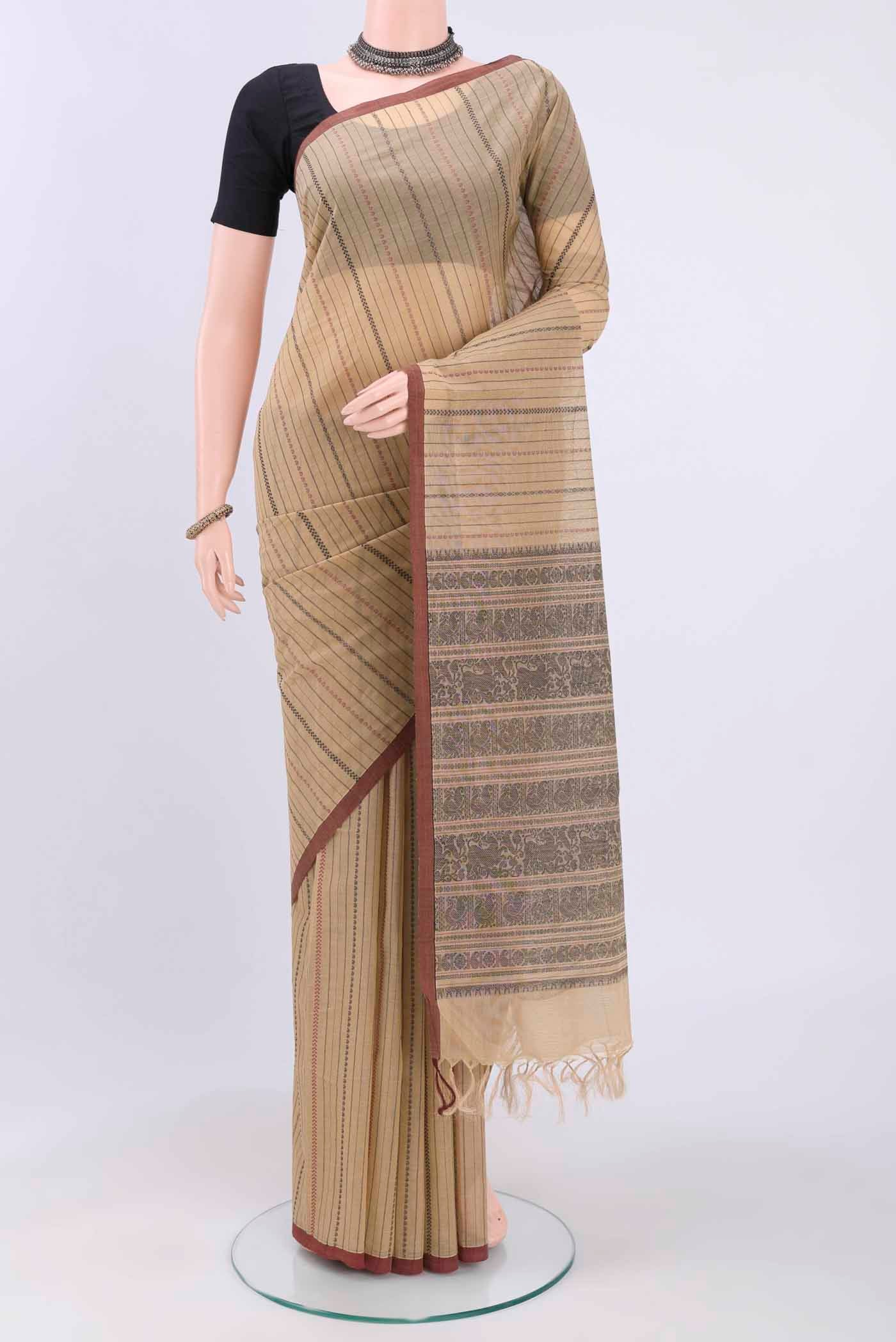 Beige Kanchi Cotton Saree