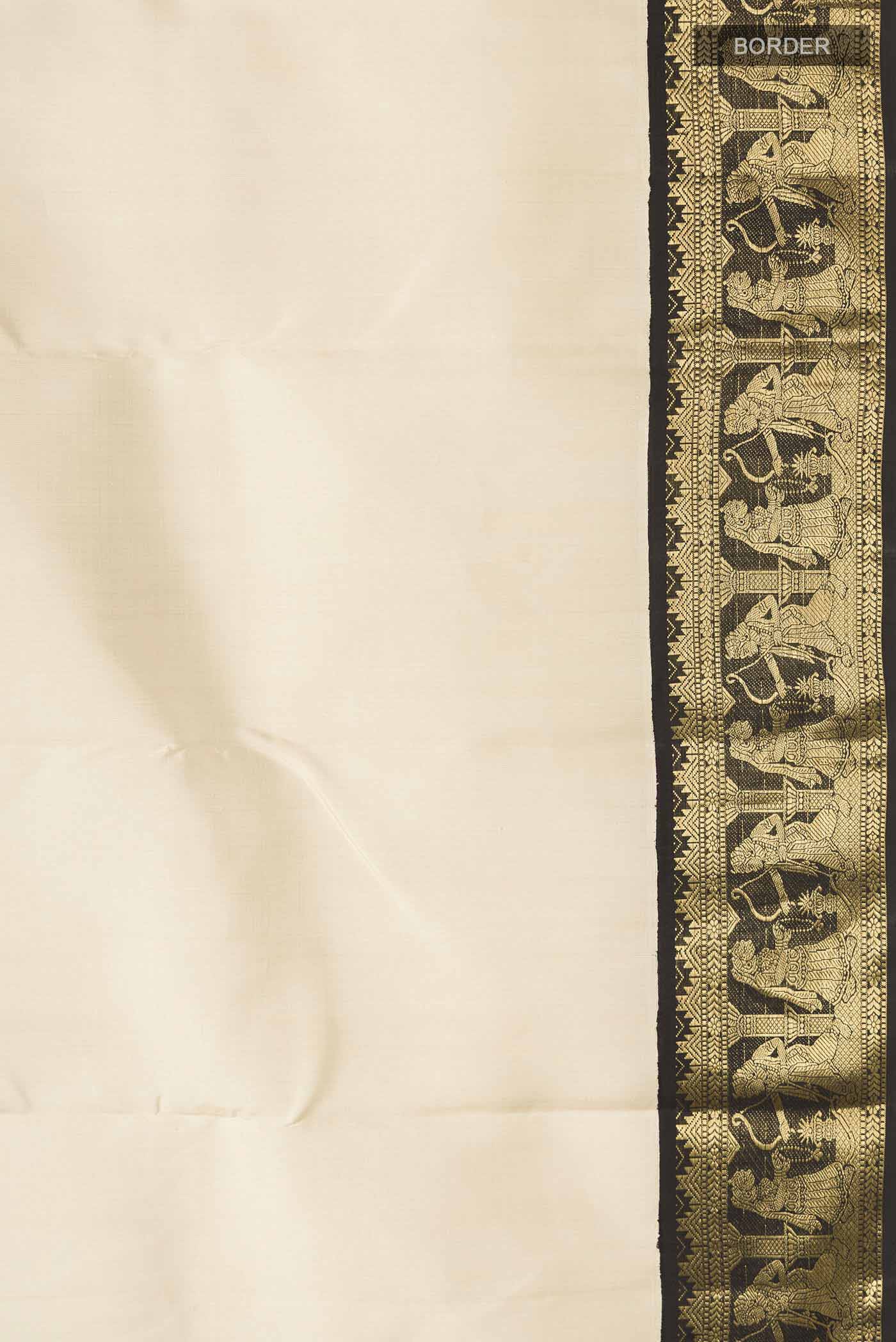Beige Kanjivaram Silk Saree - Image 3