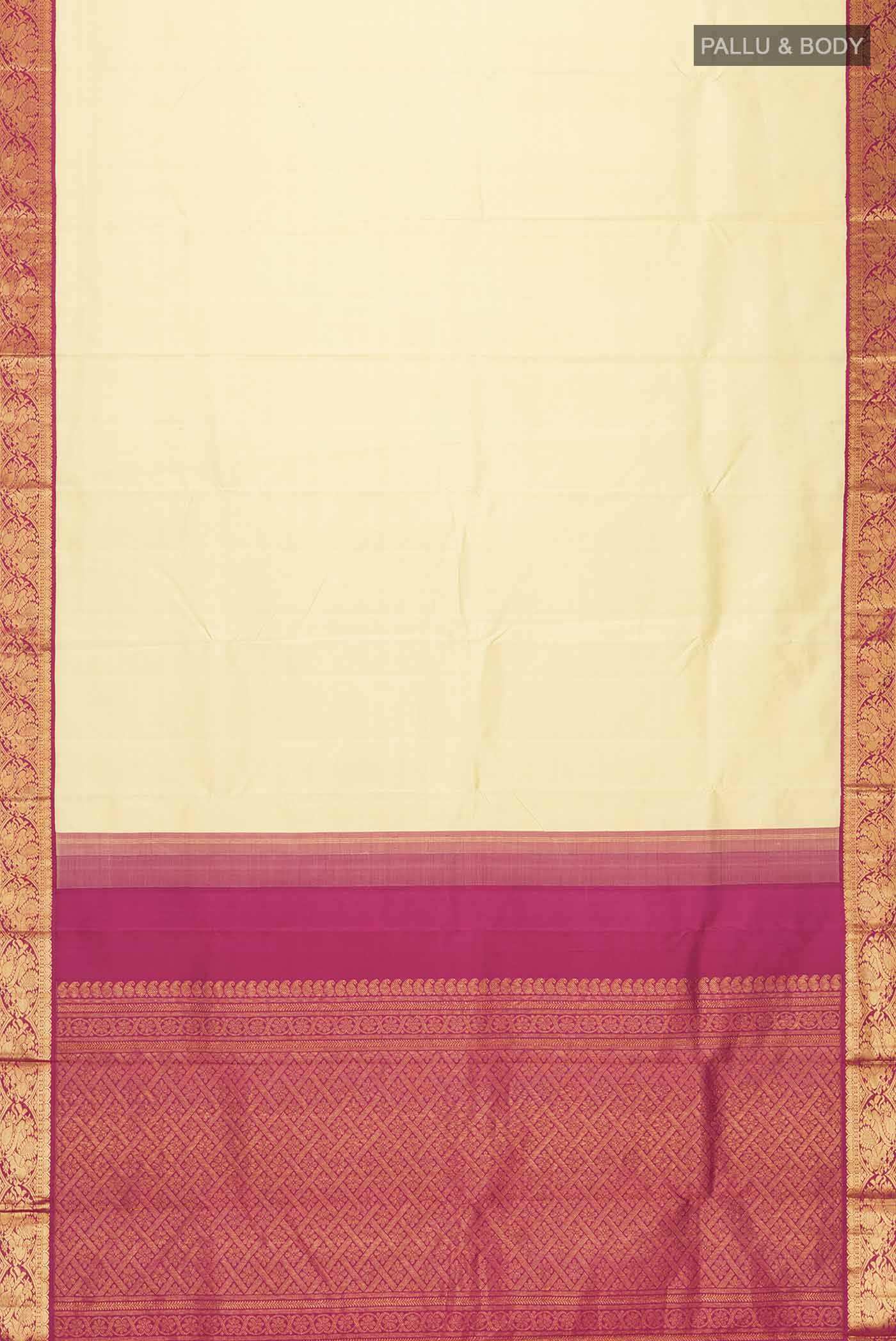 Beige Kanjivaram Silk Saree - Image 6