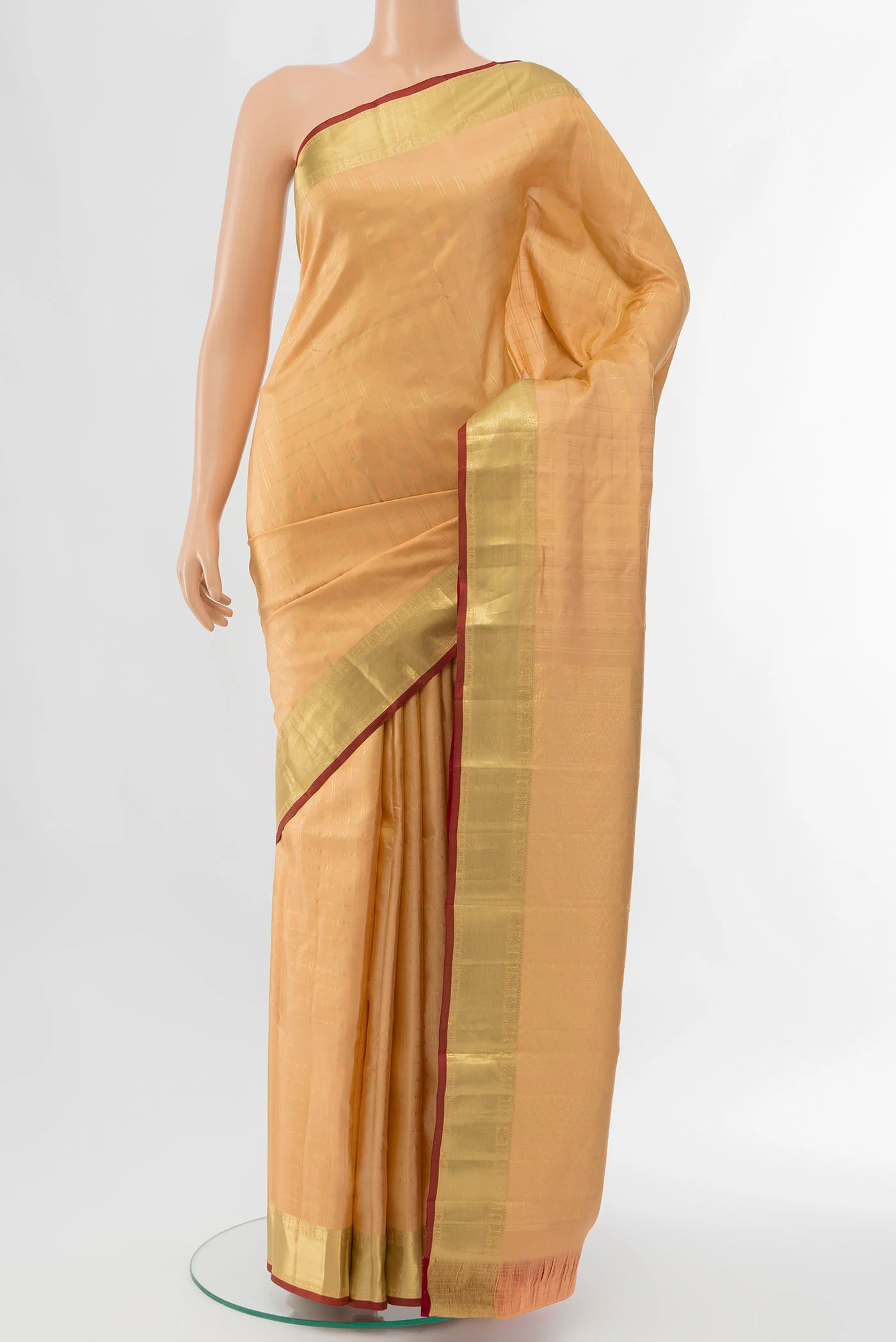 Beige Kanchipuram Silk Saree